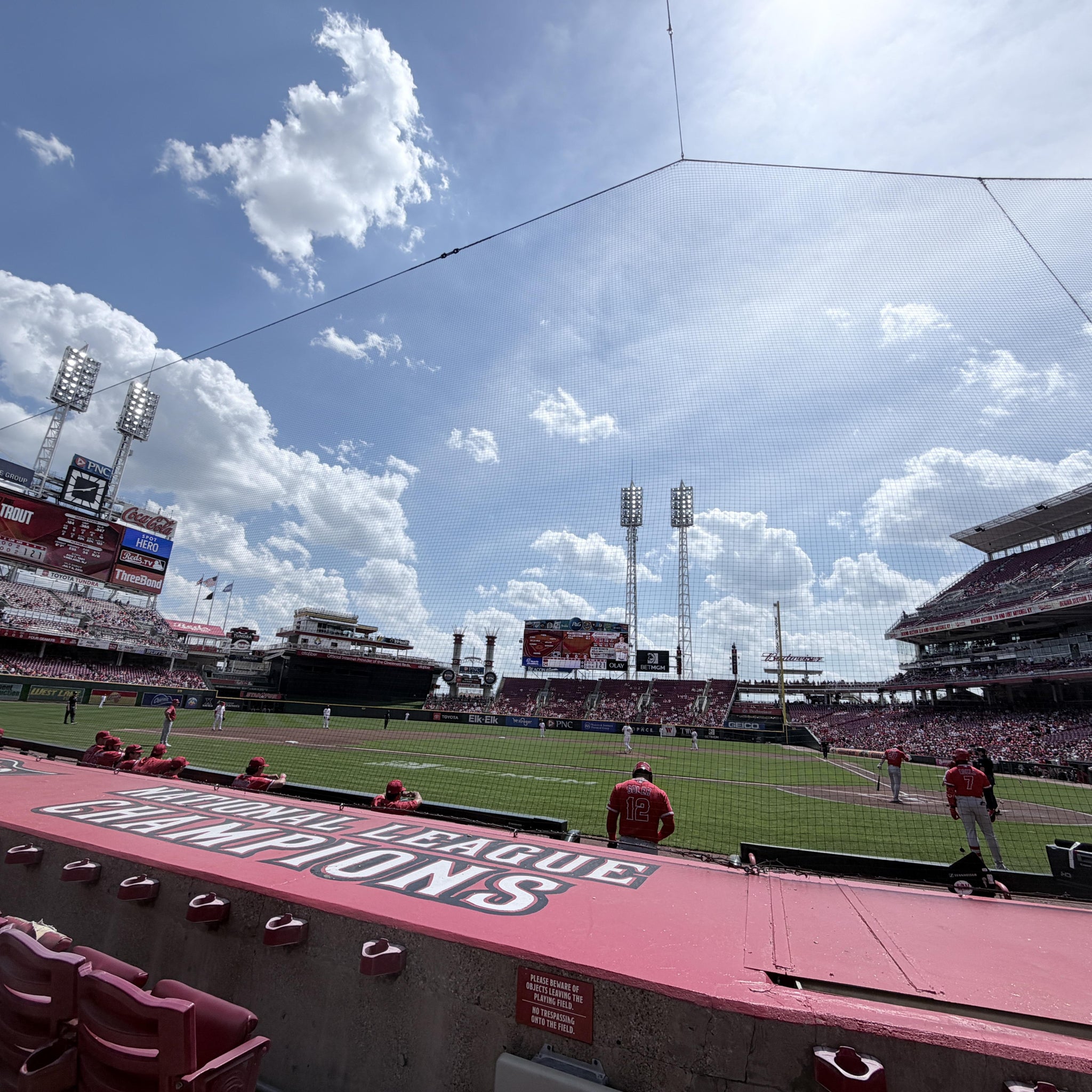 Real Fan View taken from Dugout Box 119 at Great American Ball Park by James M