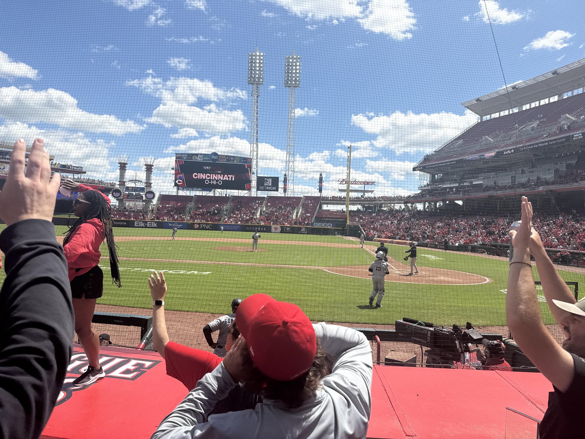 Real Fan View taken from Dugout Box 119 at Great American Ball Park by Scott S