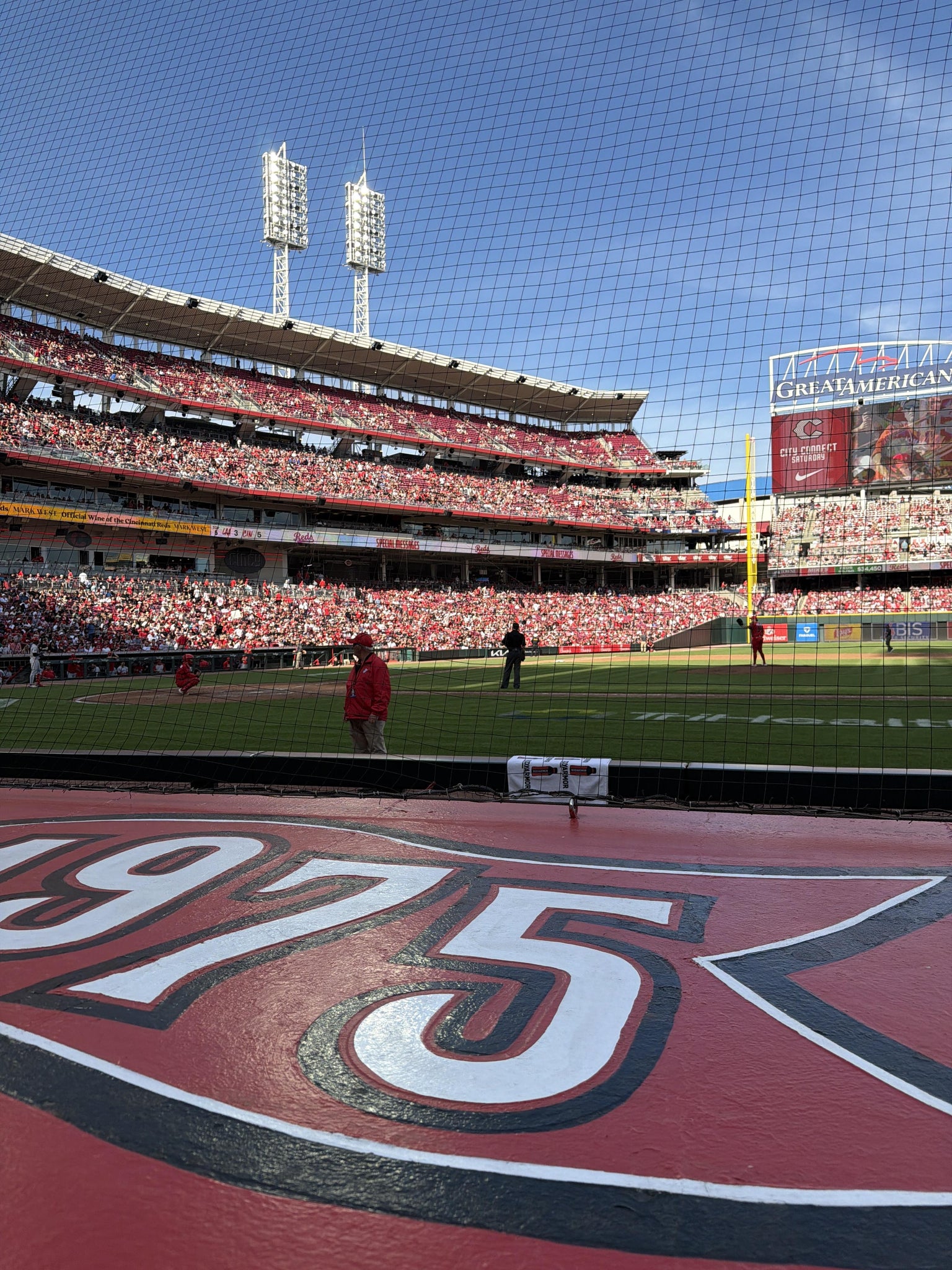 Real Fan View taken from Dugout Box 129 at Great American Ball Park by Tyler W