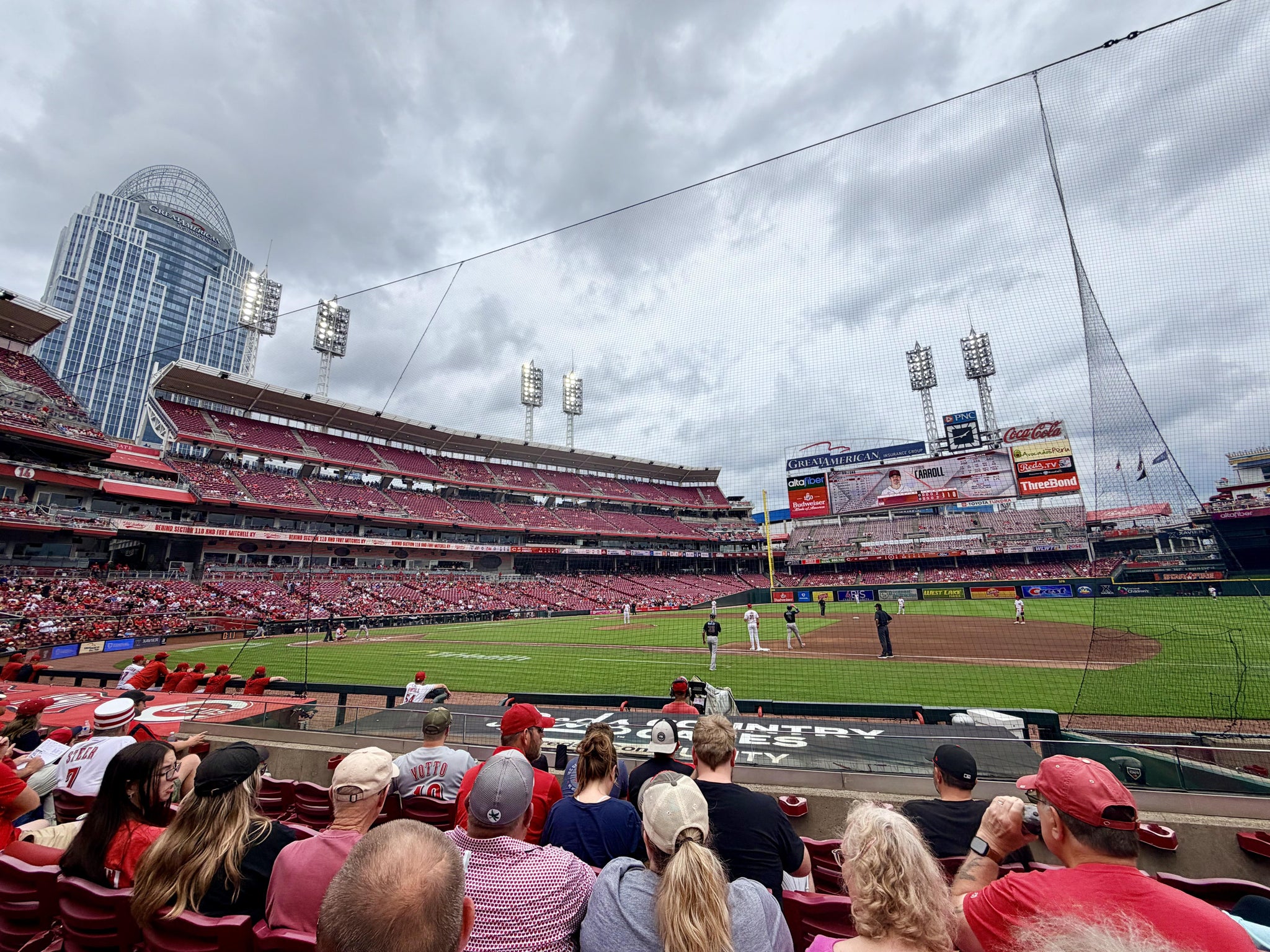 Real Fan View taken from Dugout Box 131 at Great American Ball Park by Shannon A