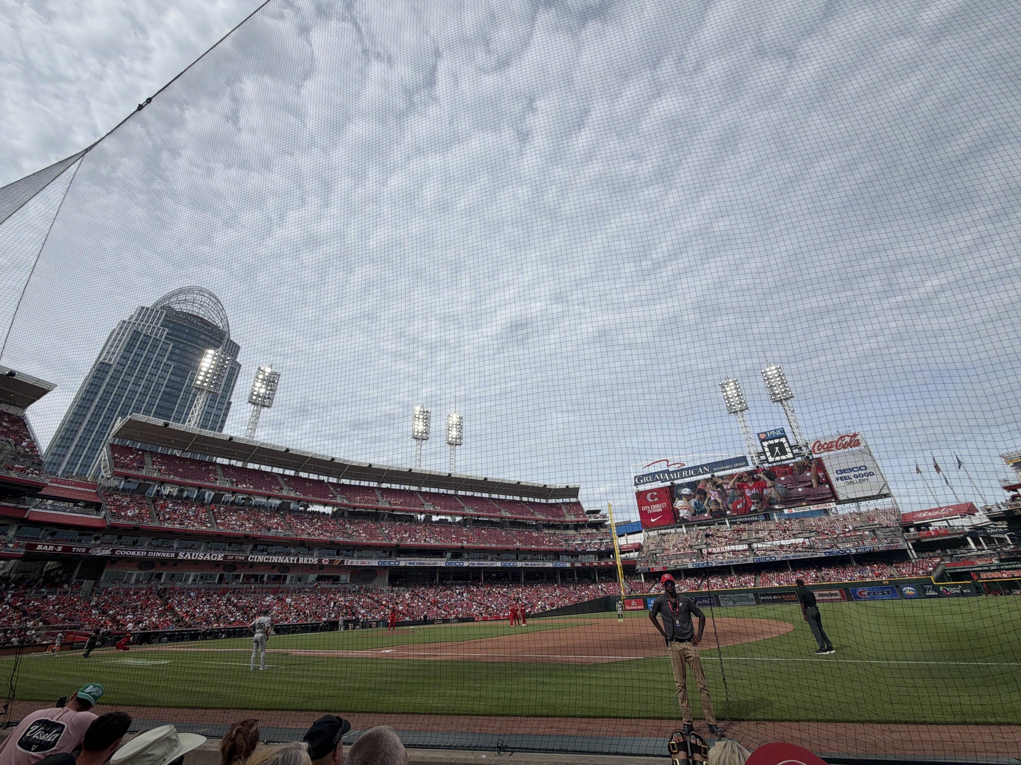 Real Fan View taken from Dugout Box 132 at Great American Ball Park by Tammy R