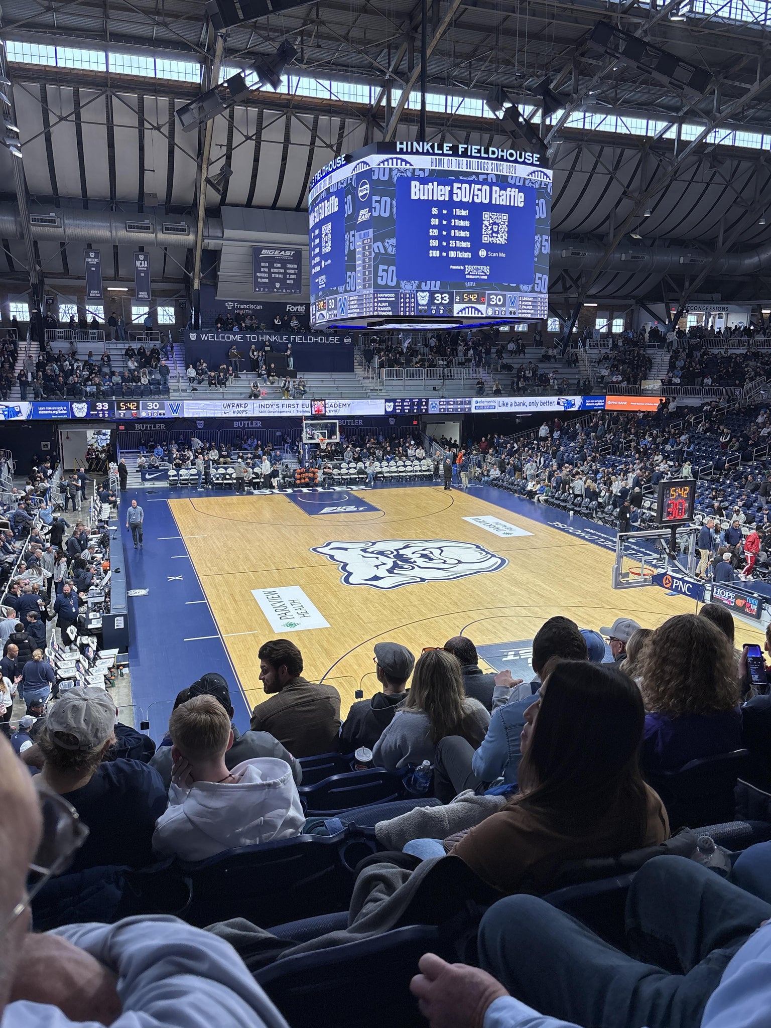 Real Fan View taken from Section 201 at Hinkle Fieldhouse by Grant G