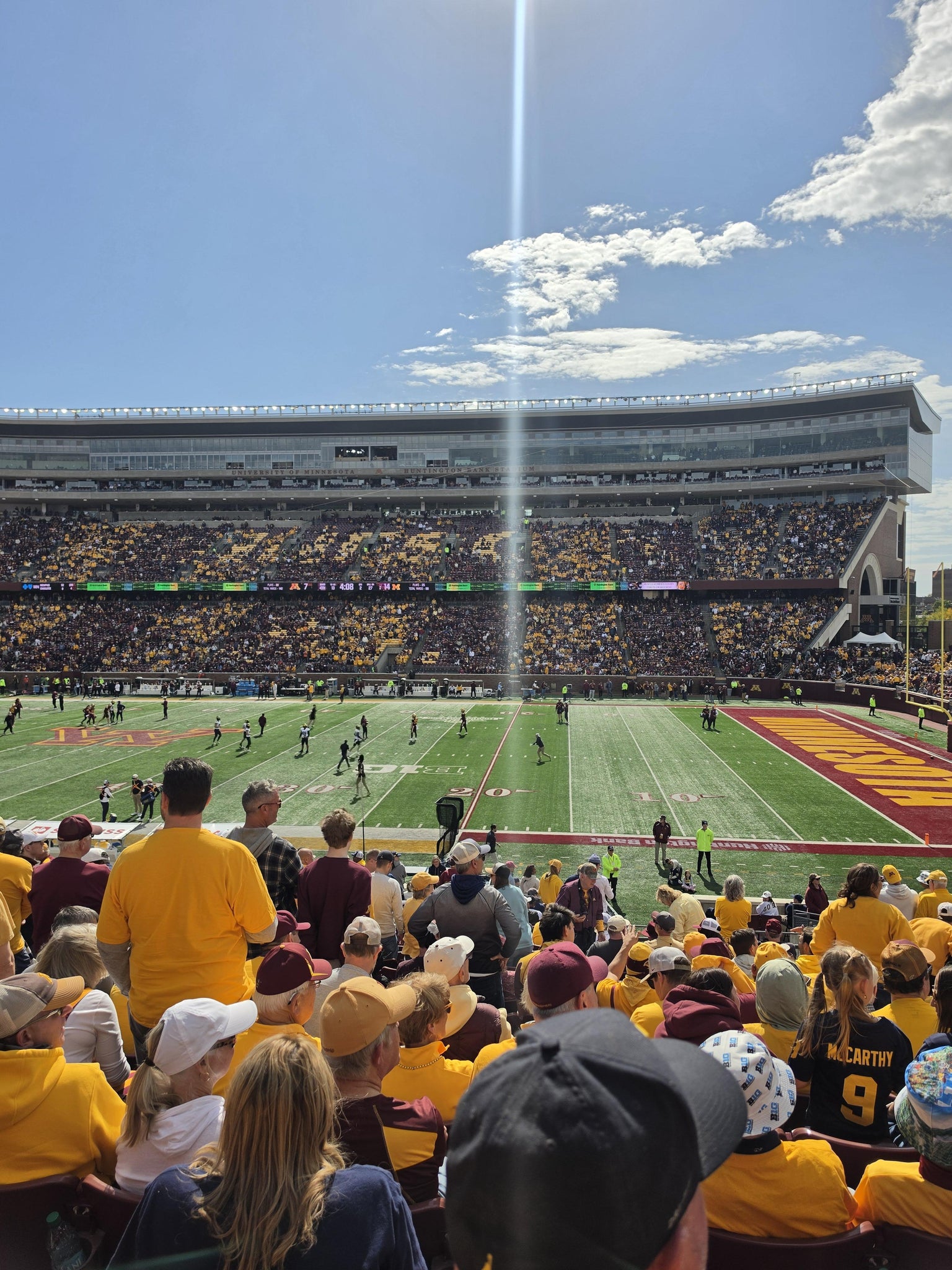 Real Fan View taken from Section 108 at Huntington Bank Stadium by Brandon L