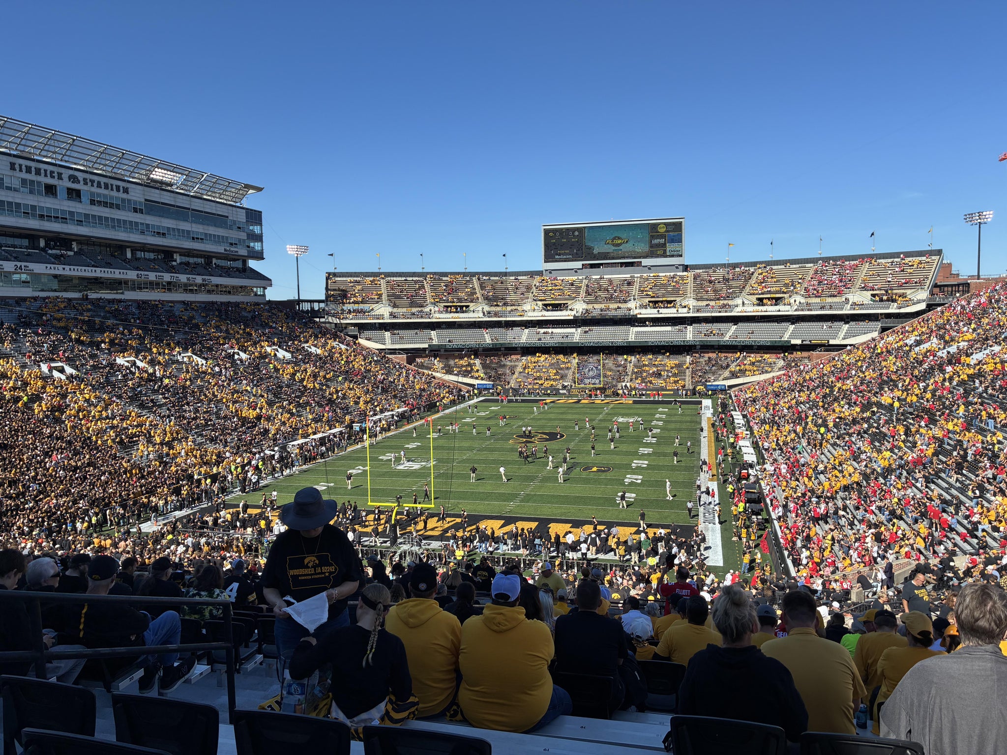 Real Fan View taken from Section 214 at Kinnick Stadium by Brian W
