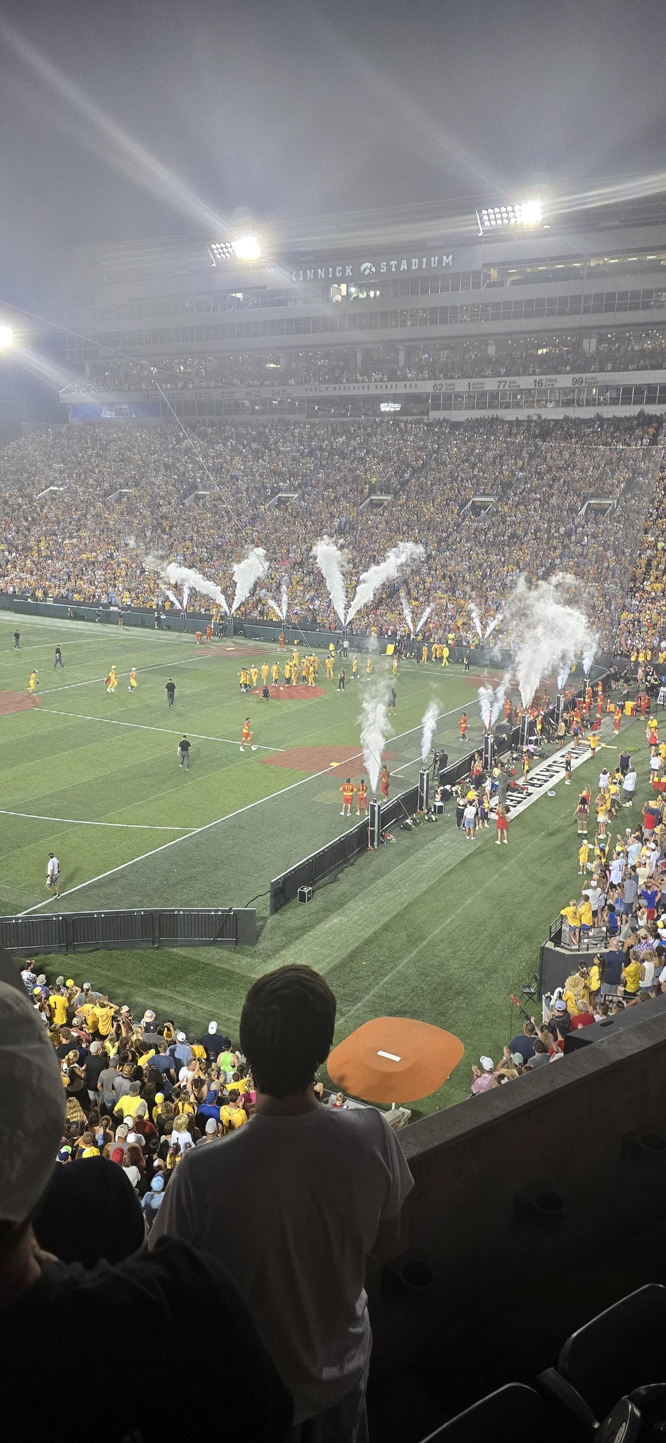 Real Fan View taken from TED Pacha Family And Kinnick Edge Club at Kinnick Stadium by Kelly O