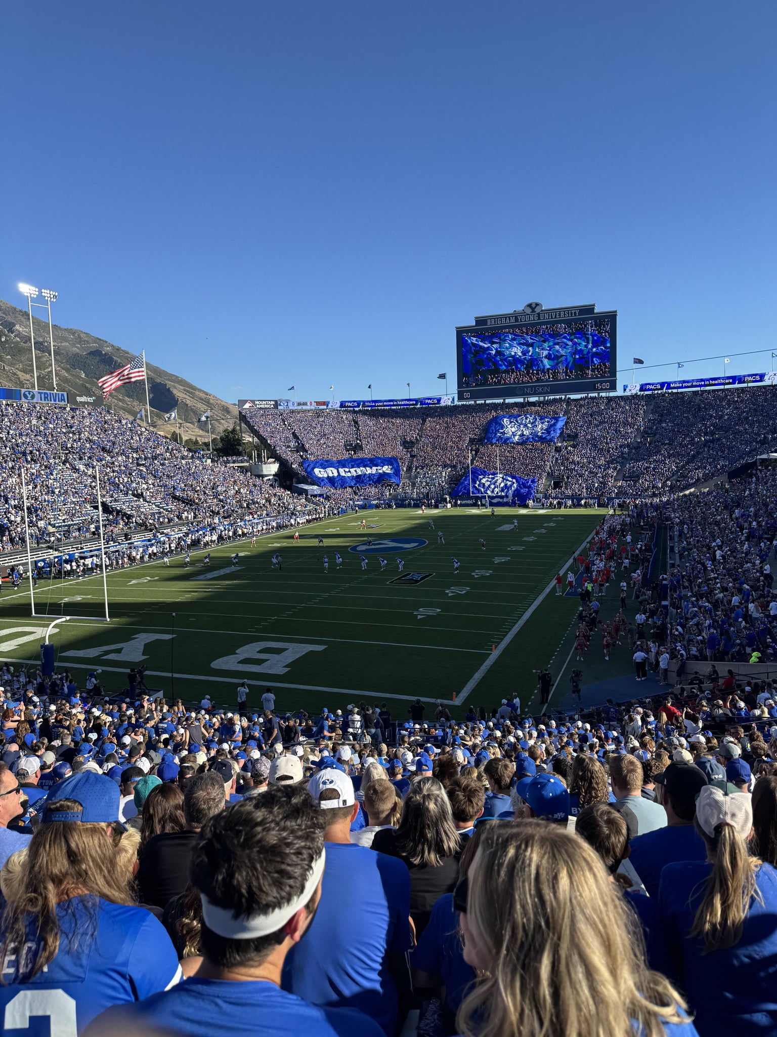 Real Fan View taken from Section 123 at LaVell Edwards Stadium by Grant H
