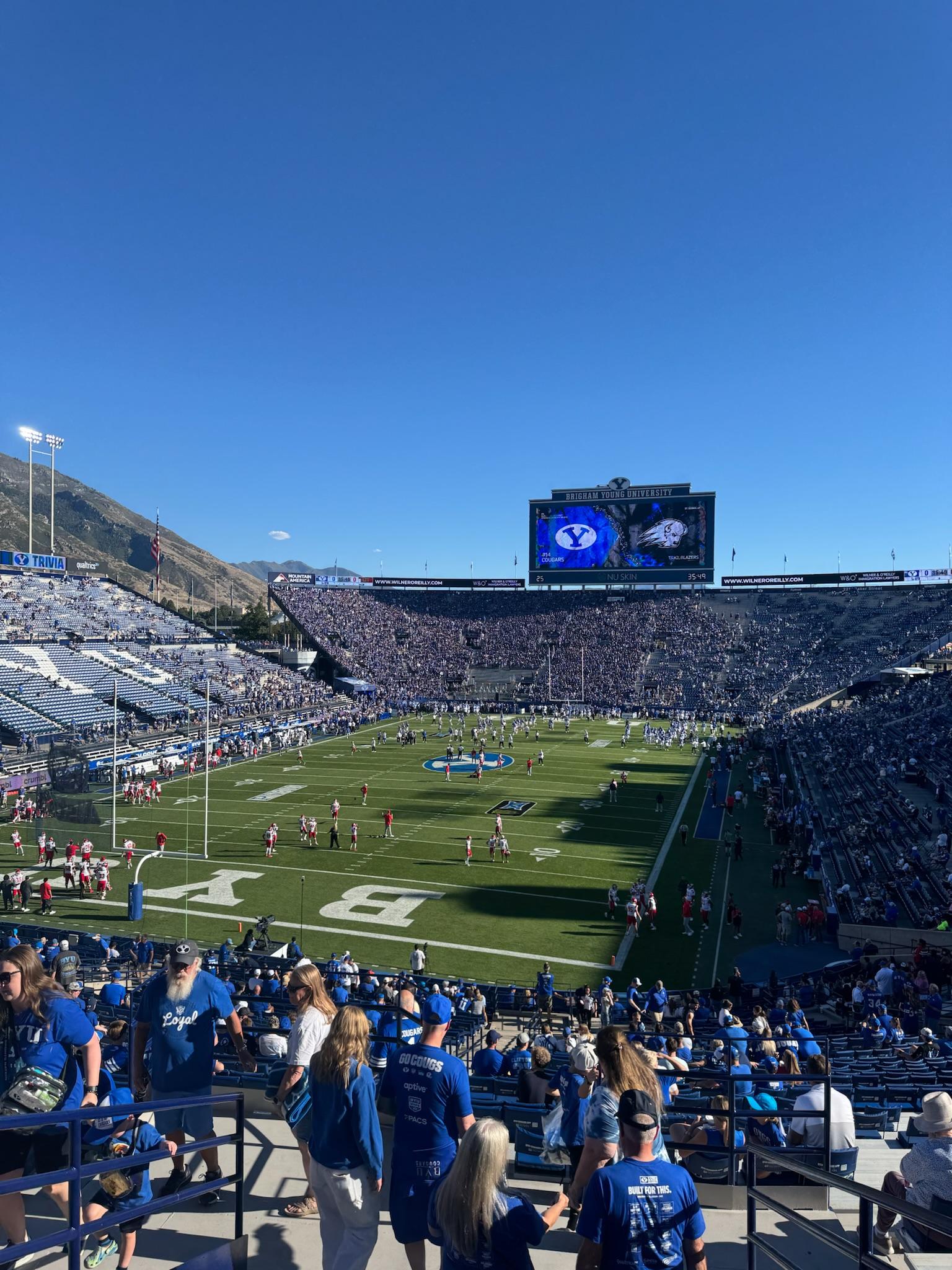 Real Fan View taken from Section 123 at LaVell Edwards Stadium by Denise H