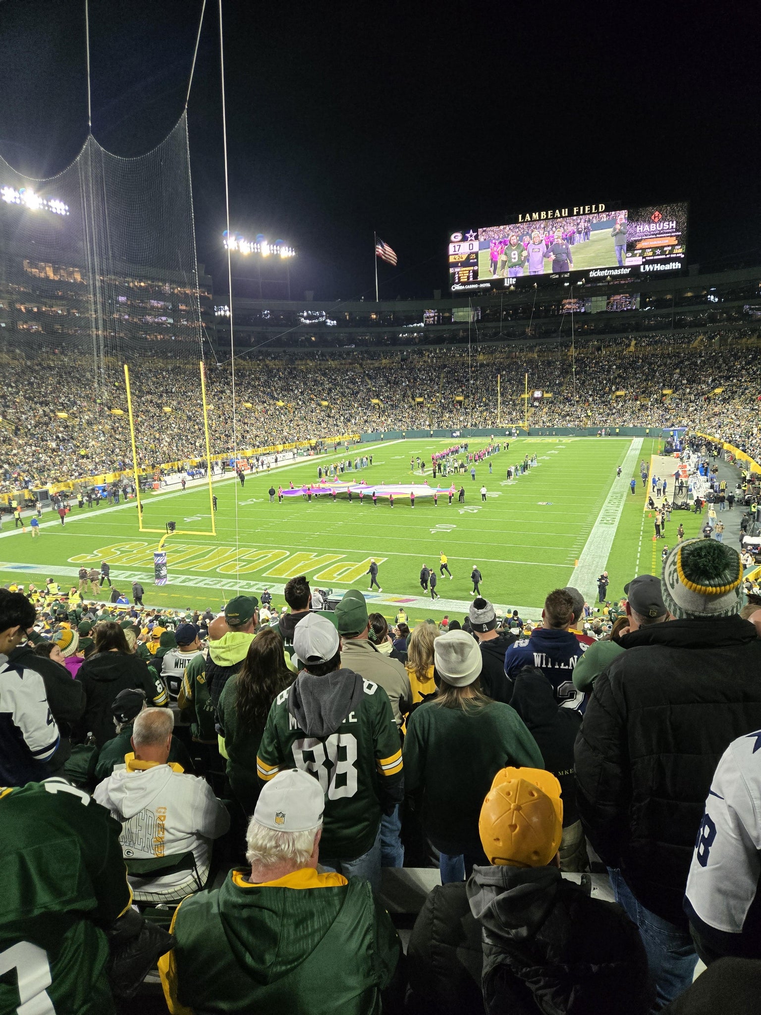 Vue réelle des fans prise de la Section 135 au site Lambeau Field par Hunter B