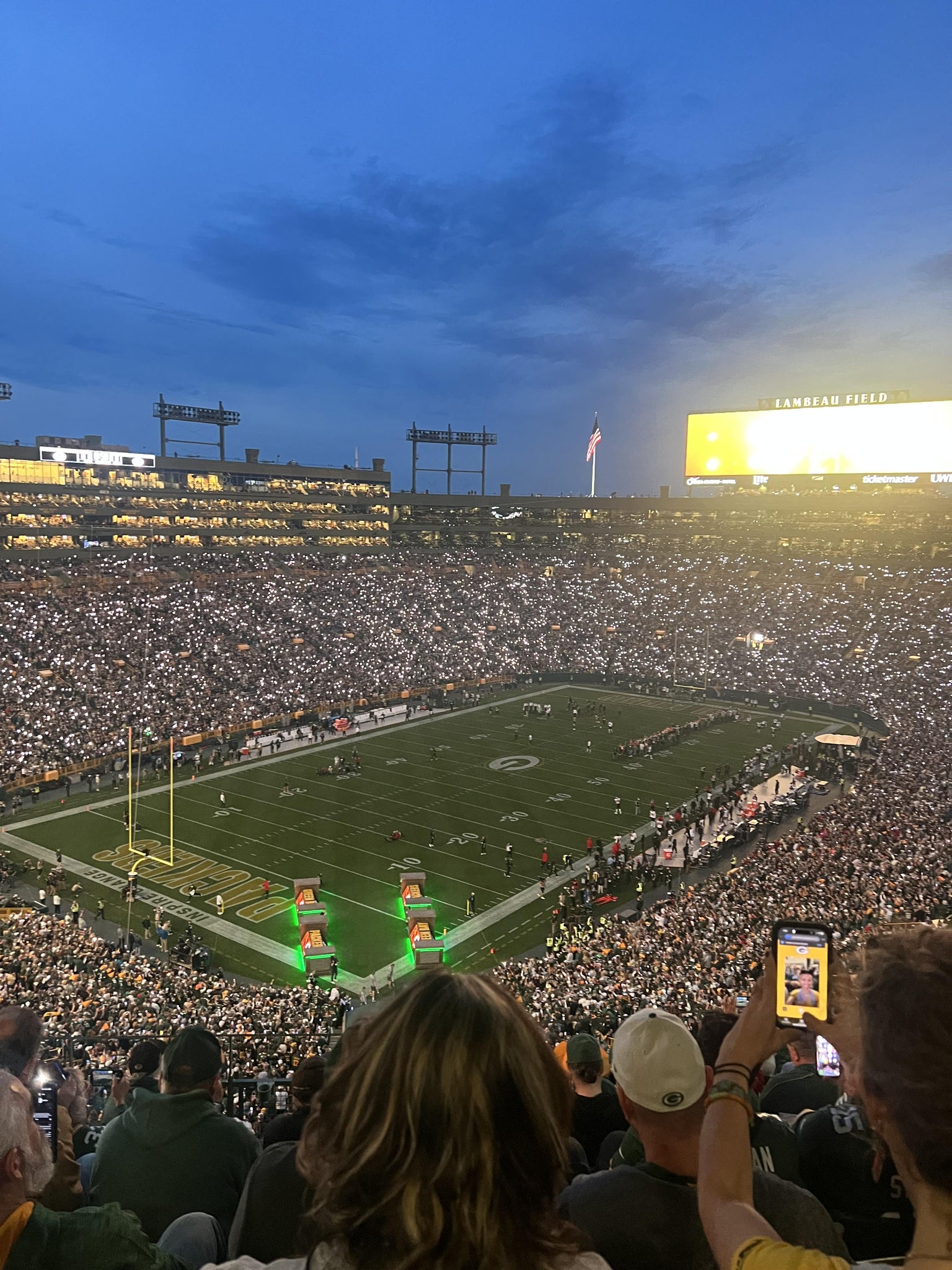 Vue réelle des fans prise de la Section 637 S au site Lambeau Field par Keldon B