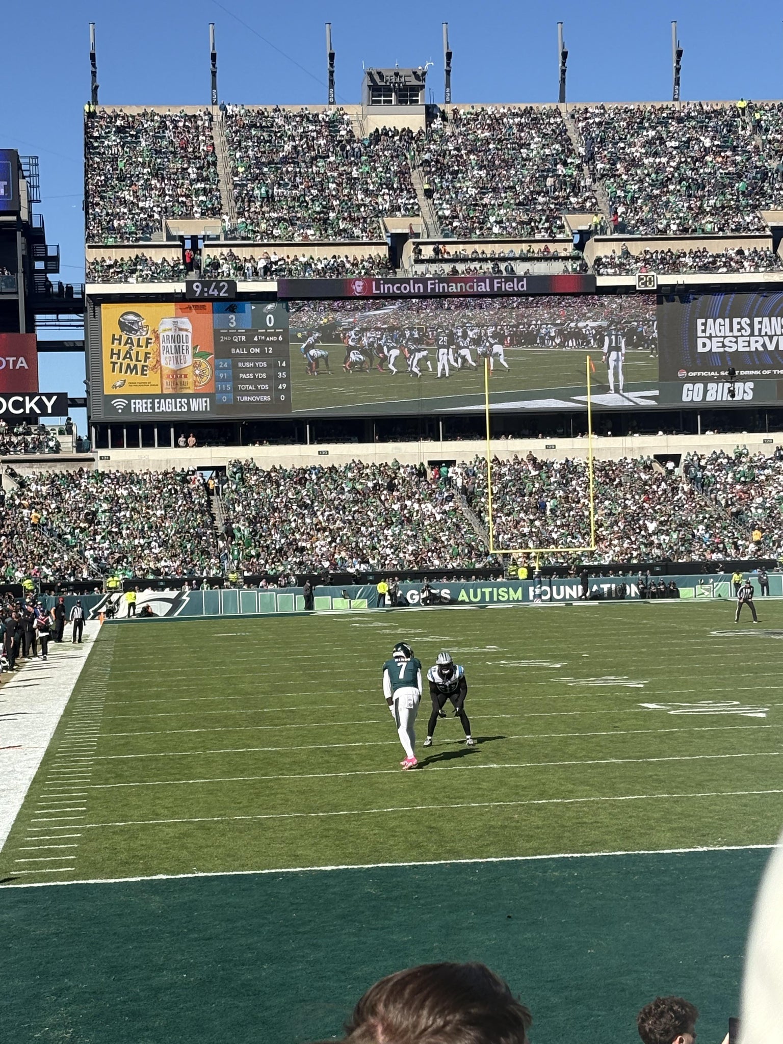 Real Fan View taken from Section 109 at Lincoln Financial Field by Anonymous User