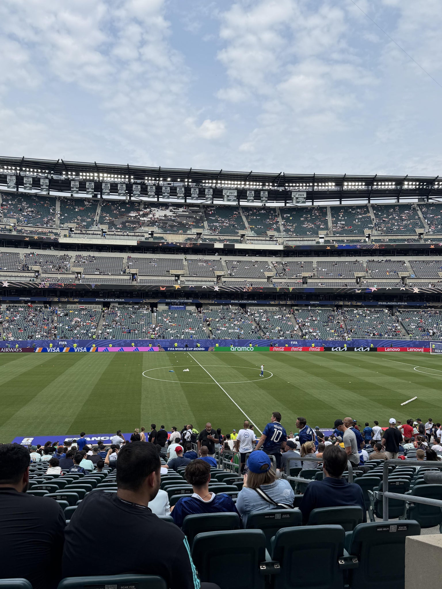 Vue réelle des fans prise de la Section 138 au site Lincoln Financial Field par Kevin F