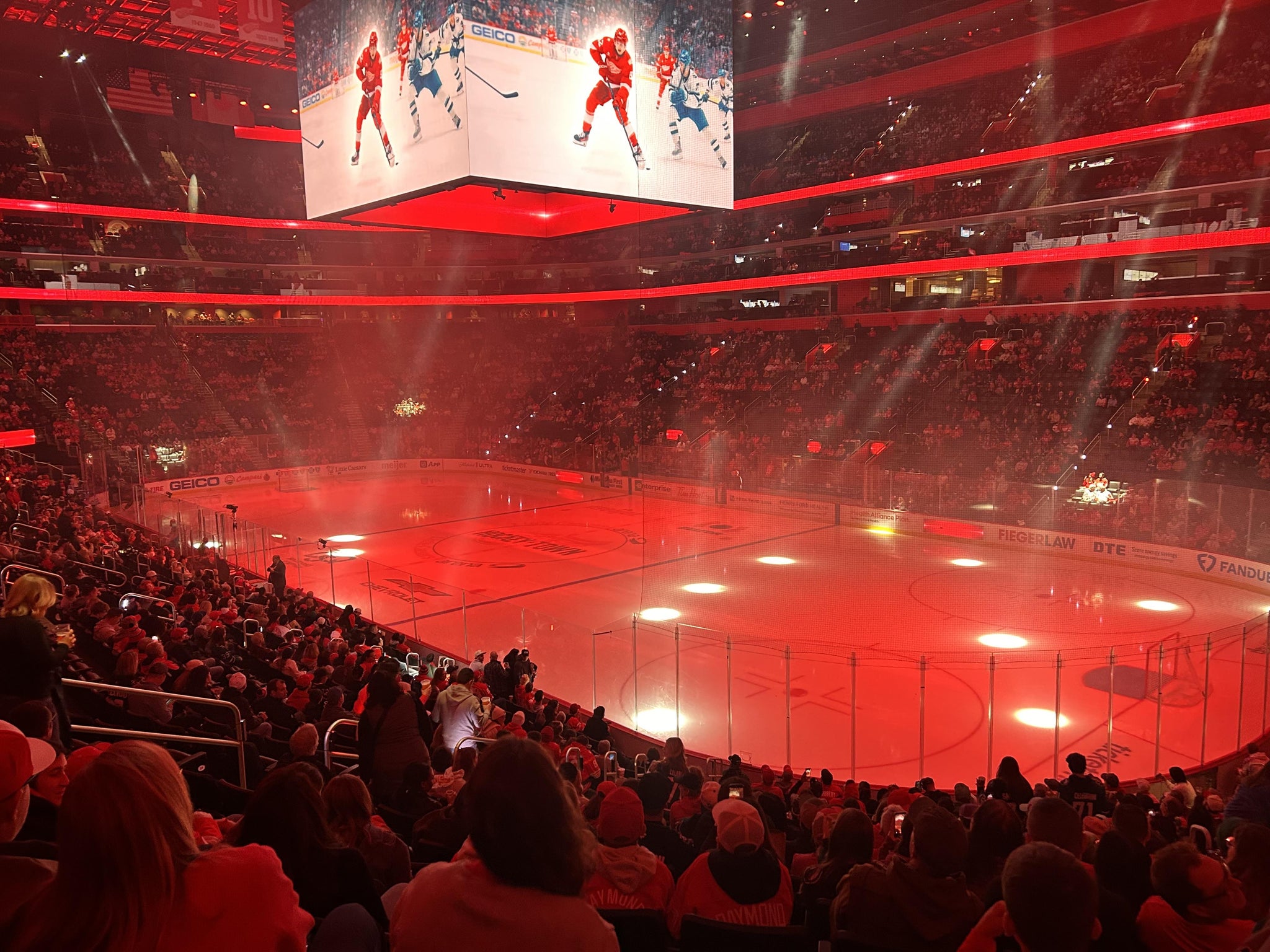Real Fan View taken from Section 105 at Little Caesars Arena by Jack L
