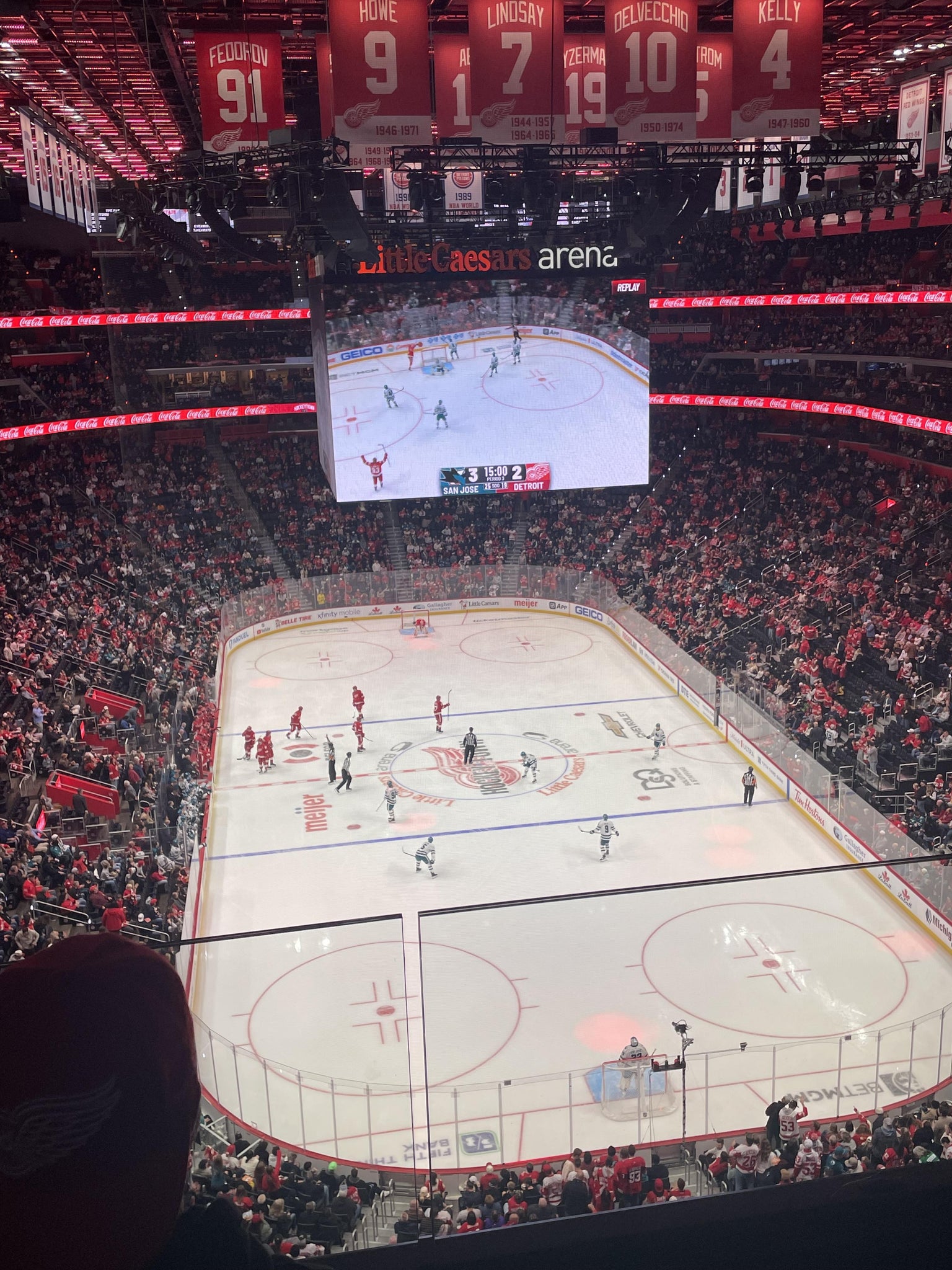 Real Fan View taken from Section 220 at Little Caesars Arena by Chloe E