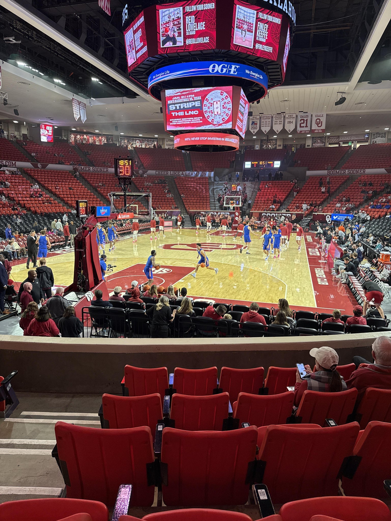 Real Fan View taken from Section 127 at Lloyd Noble Center by Peyton D