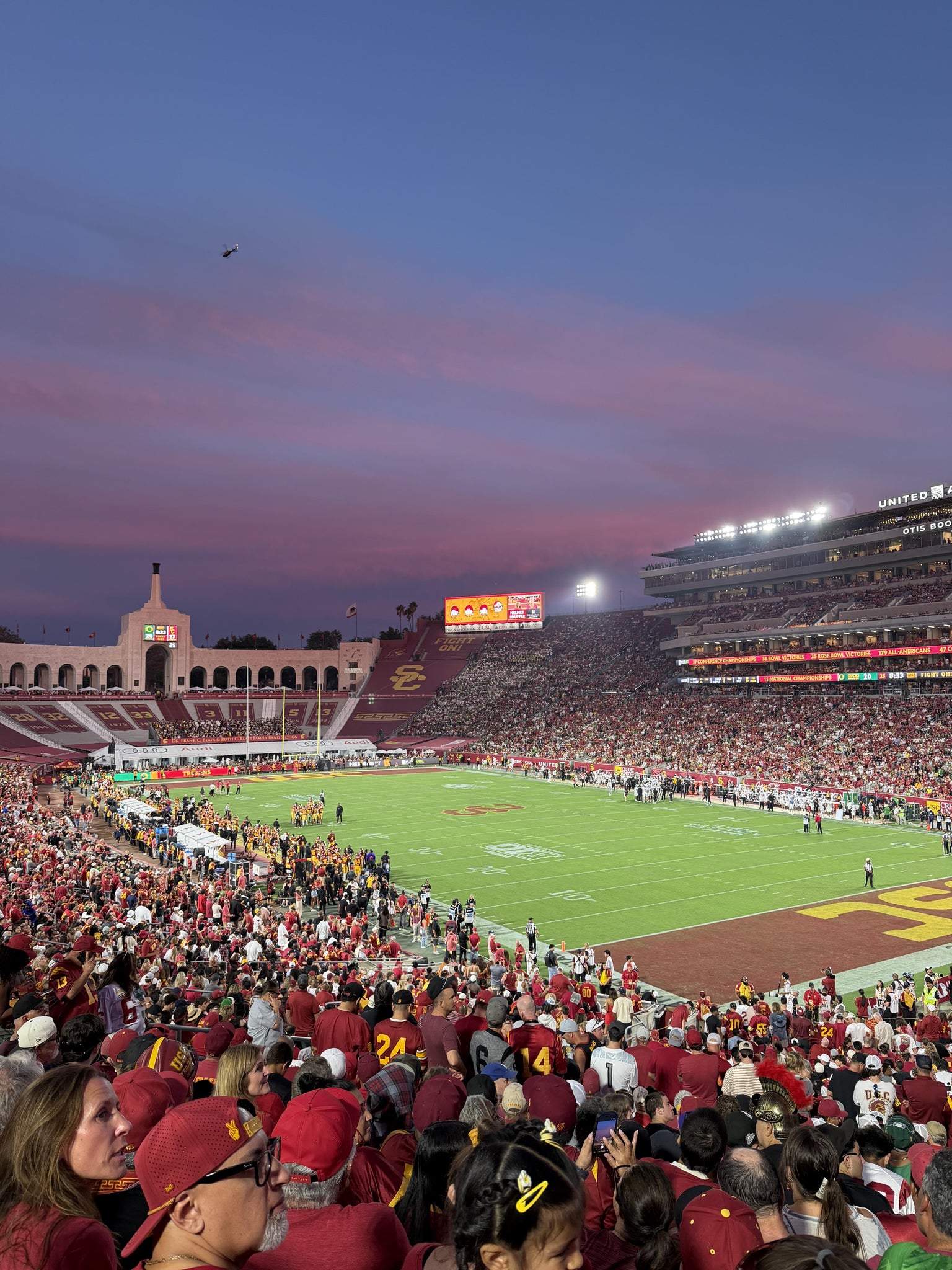 Real Fan View taken from Section 117 at Los Angeles Memorial Coliseum by Luke C