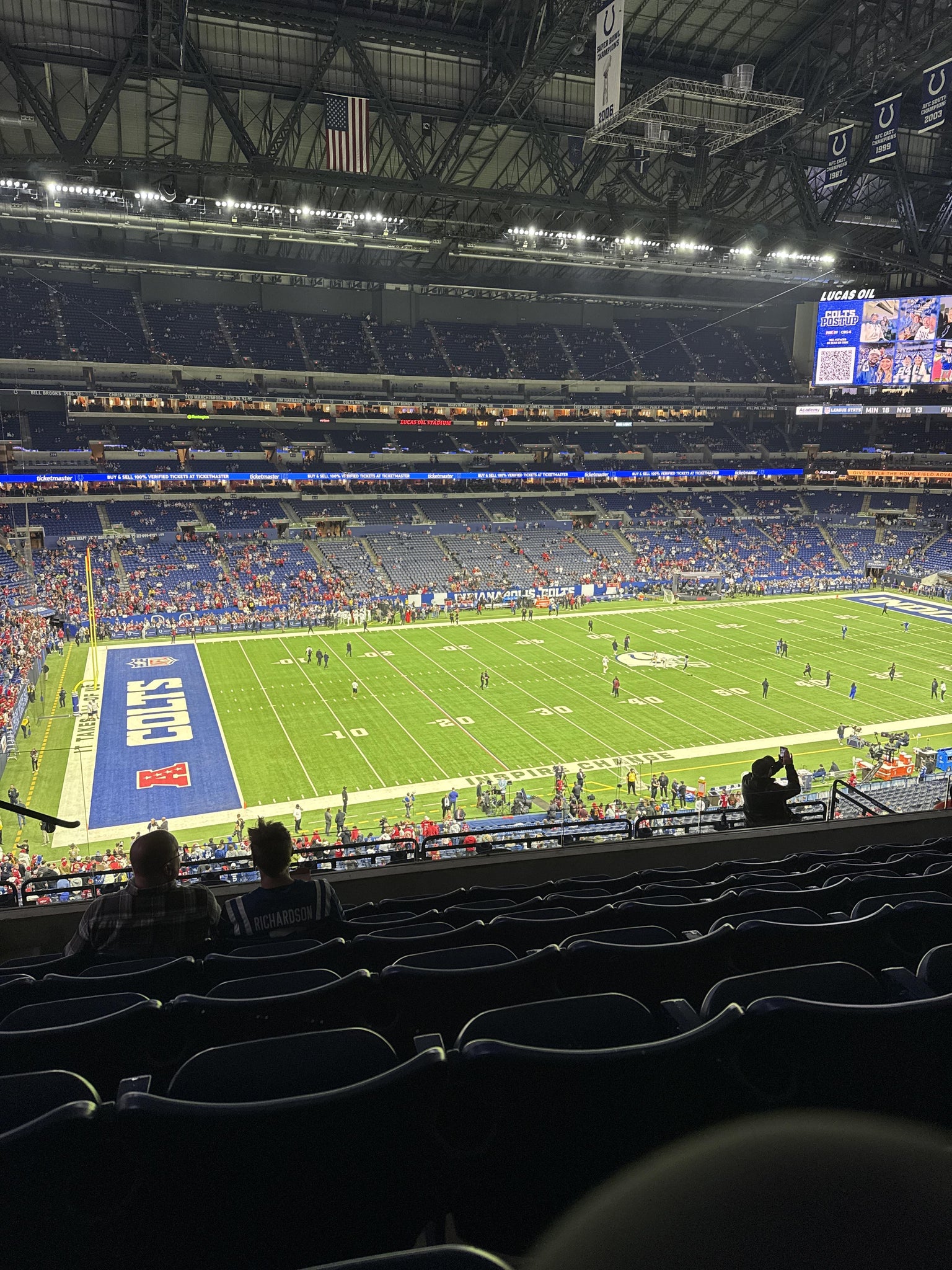Real Fan View taken from Section 444 at Lucas Oil Stadium by Baylee P