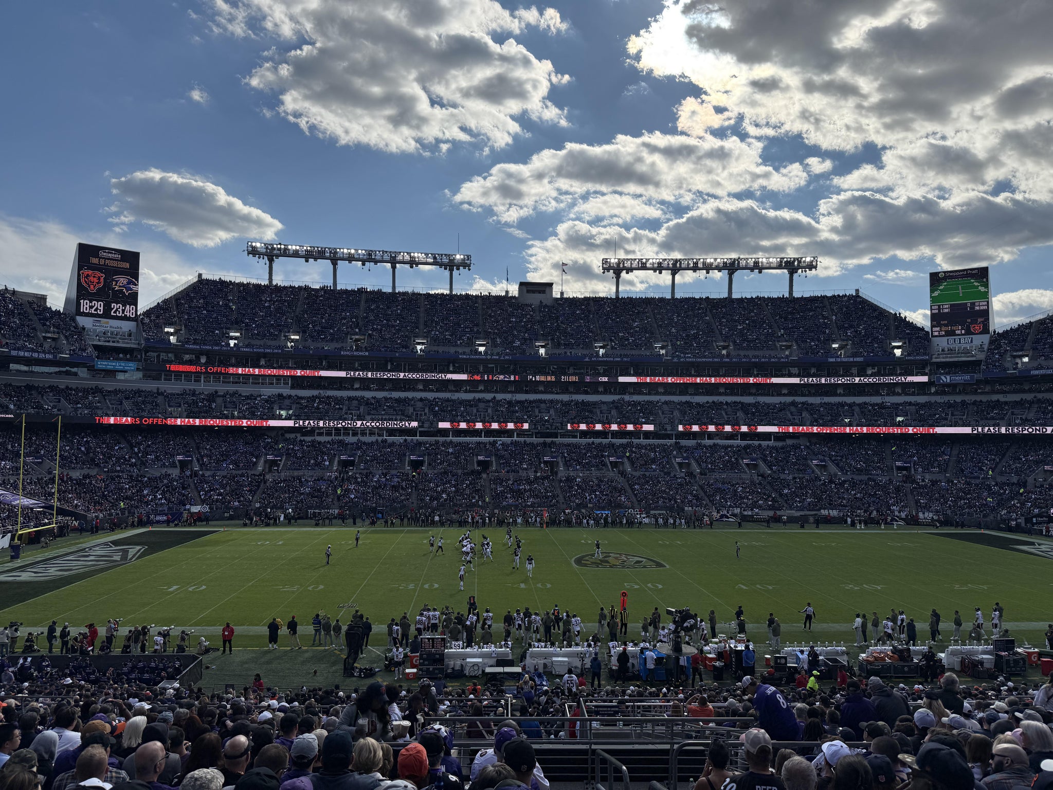 Real Fan View taken from Section 101 at M&T Bank Stadium by Barry N