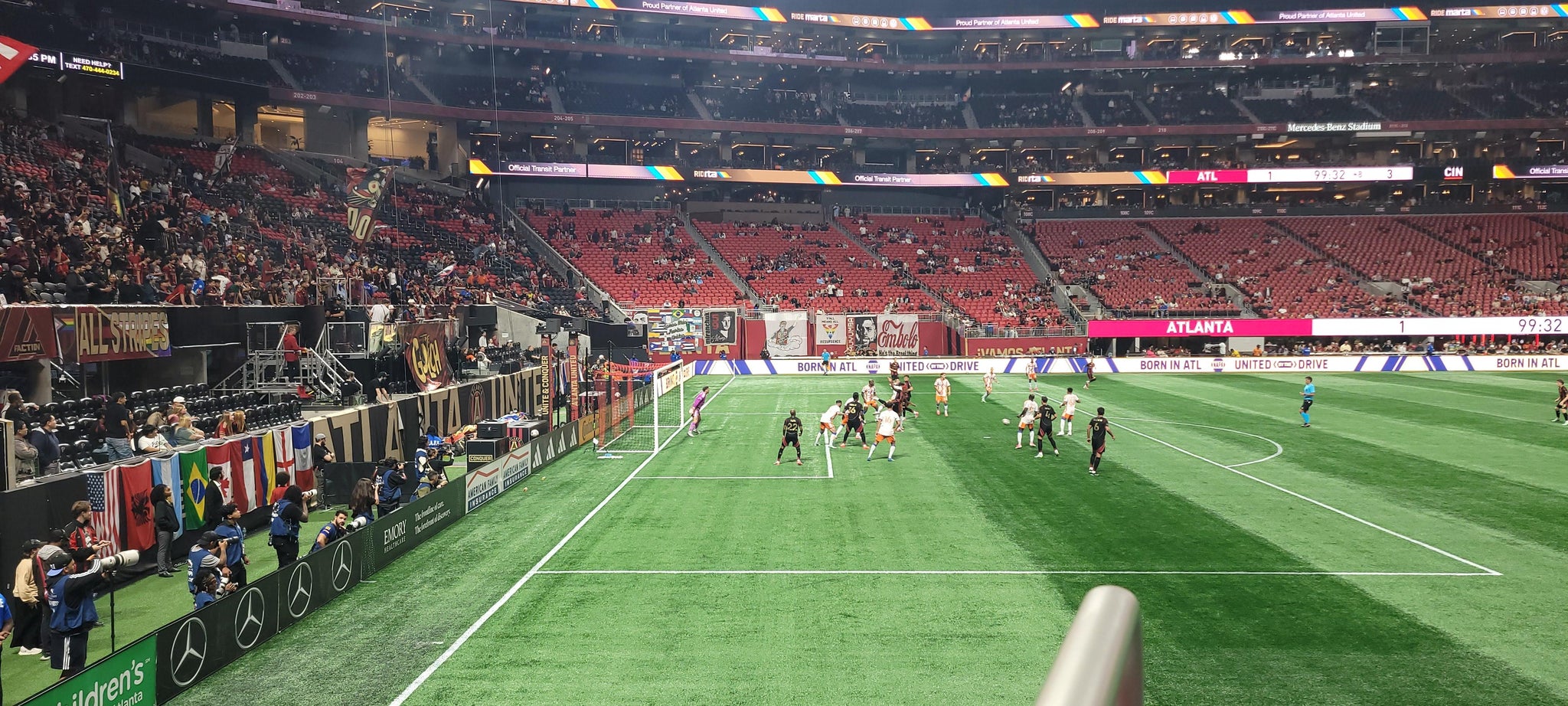 Real Fan View taken from Section 132 at Mercedes-Benz Stadium by Adam H