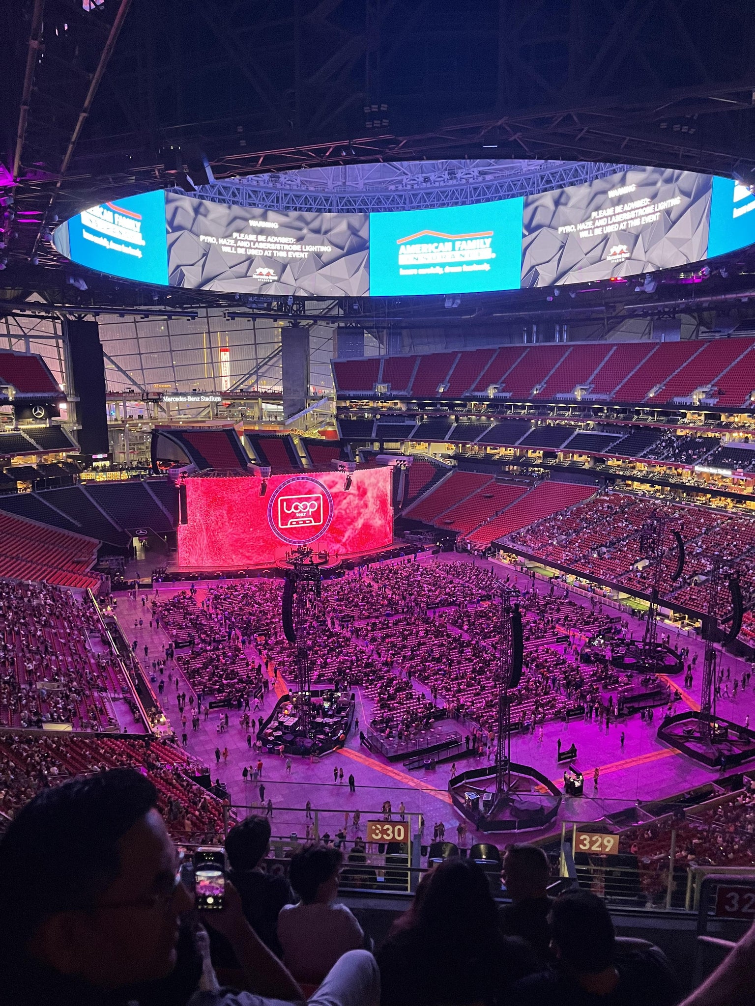 Real Fan View taken from Section 330 at Mercedes-Benz Stadium by Abby C