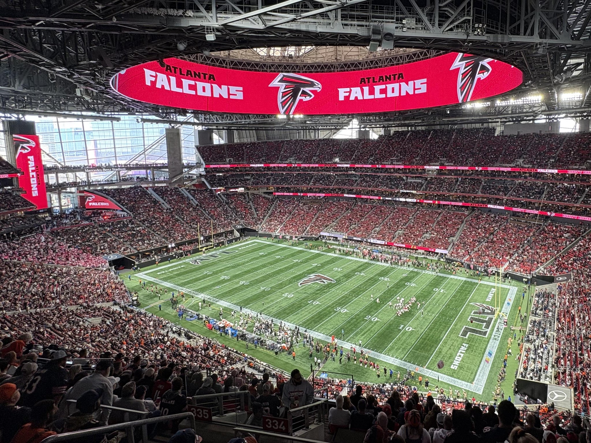 Real Fan View taken from Section 334 at Mercedes-Benz Stadium by Jim W