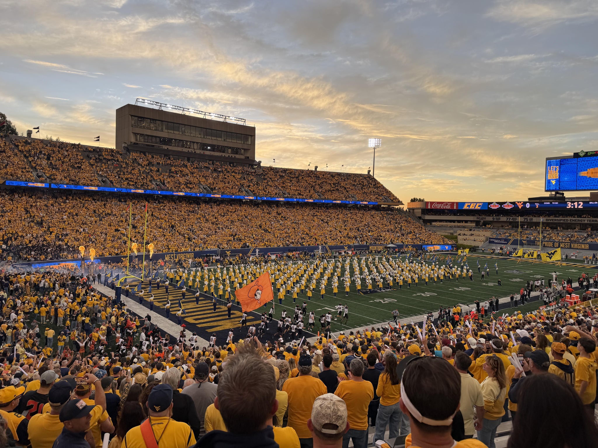 Real Fan View taken from Section 101 at Mountaineer Field at Milan Puskar Stadium by Brian H