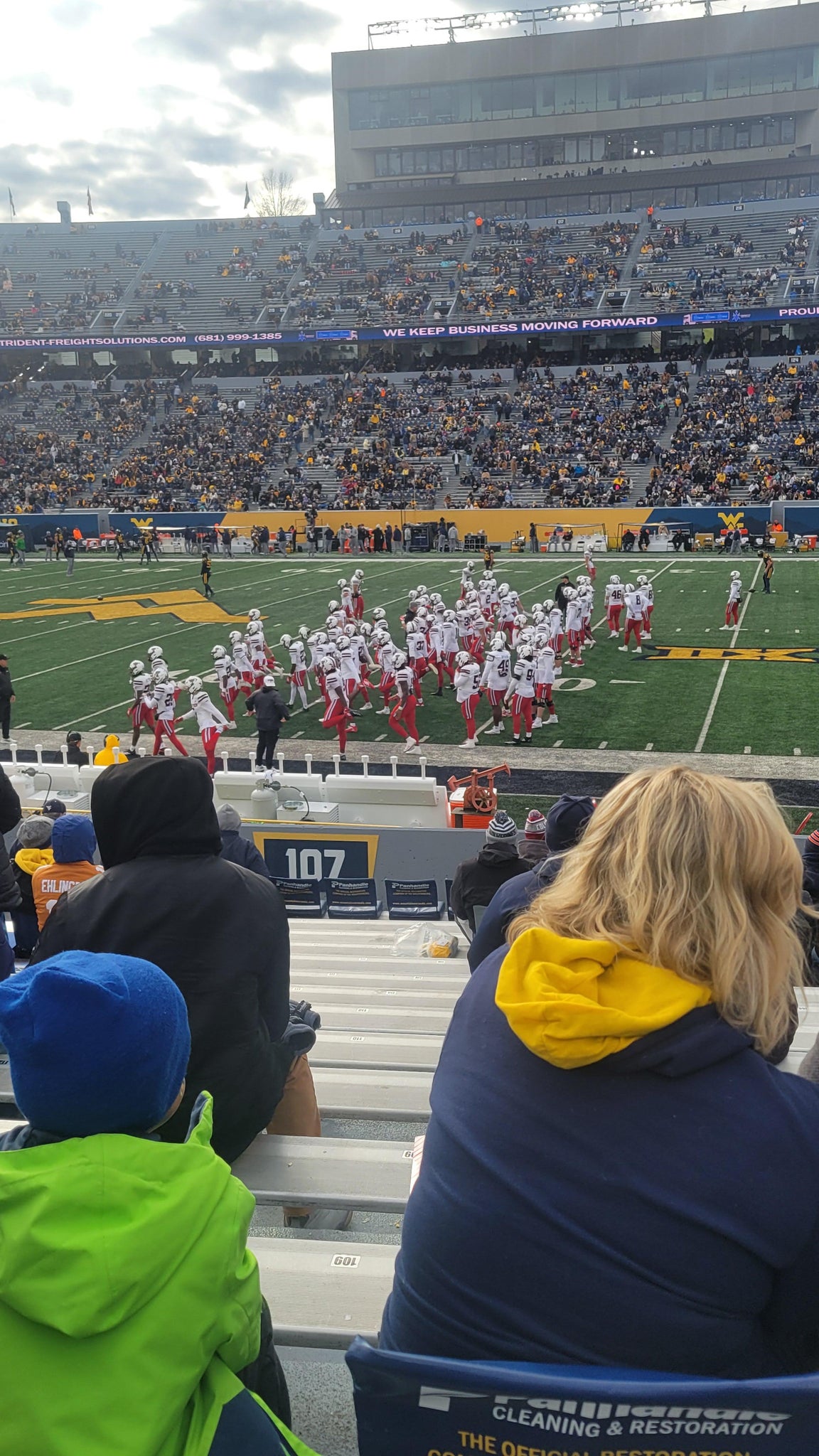Real Fan View taken from Section 107 at Mountaineer Field at Milan Puskar Stadium by Rosa R