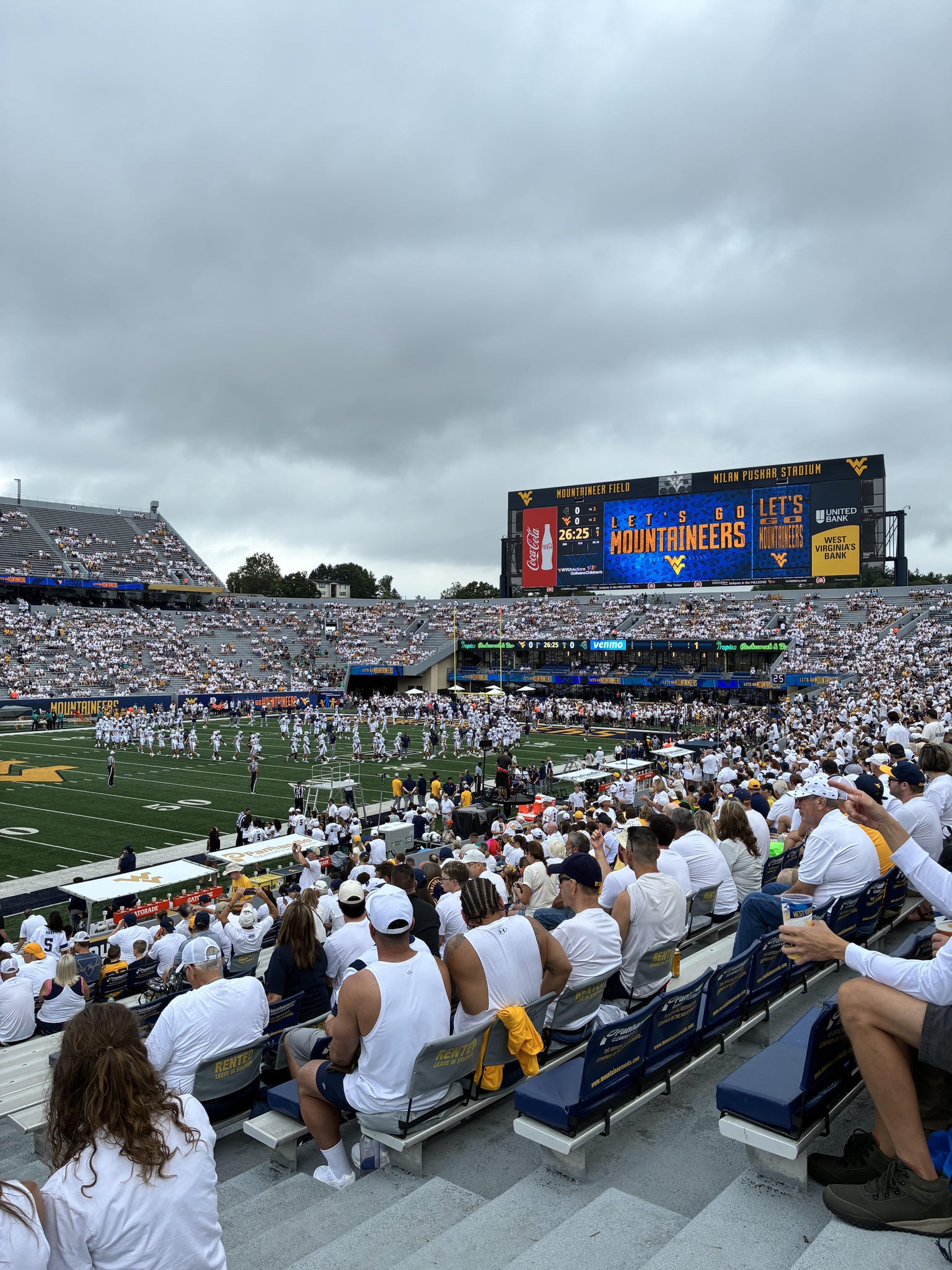 Real Fan View taken from Section 123 at Mountaineer Field at Milan Puskar Stadium by David D