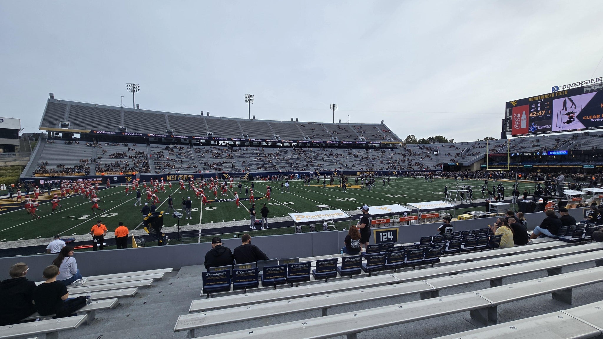 Real Fan View taken from Section 124 at Mountaineer Field at Milan Puskar Stadium by Wrigley B