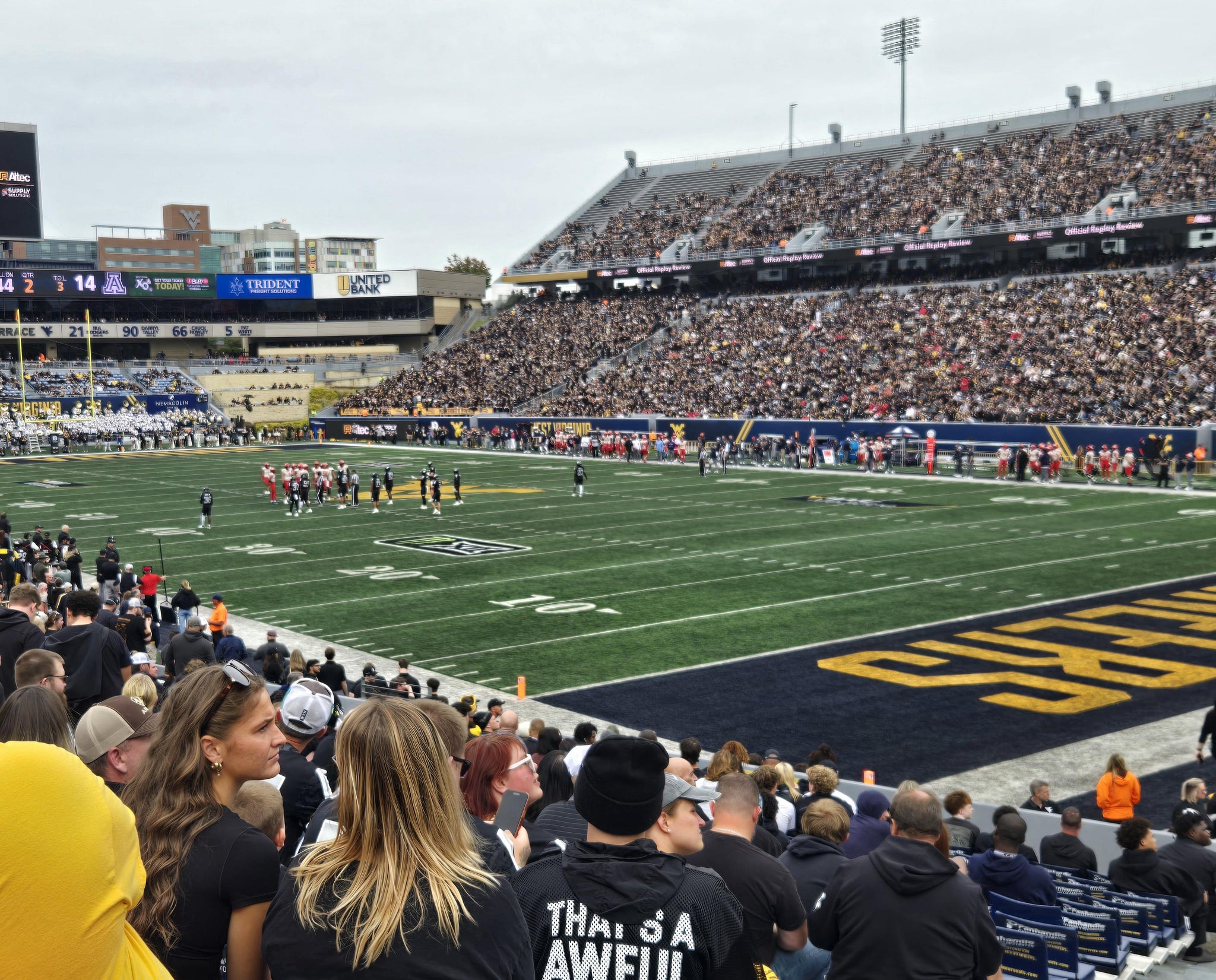 Real Fan View taken from Section 131 at Mountaineer Field at Milan Puskar Stadium by Justin L