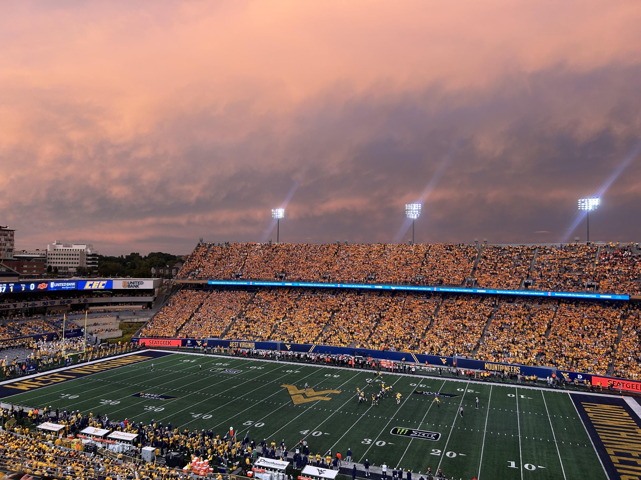 Real Fan View taken from Section 219 at Mountaineer Field at Milan Puskar Stadium by Amy K