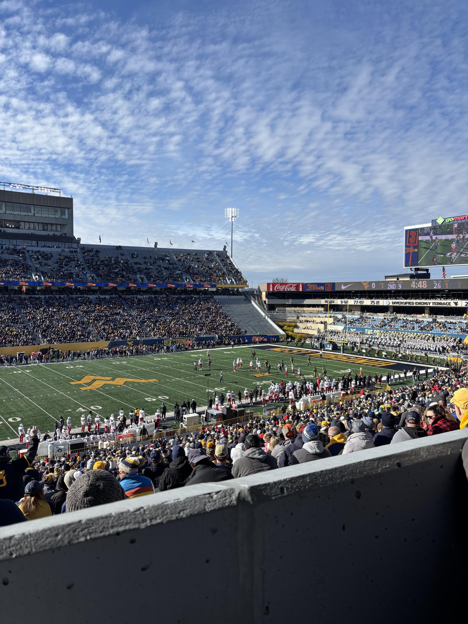 Real Fan View taken from Field Box 12 at Mountaineer Field at Milan Puskar Stadium by Rashad B