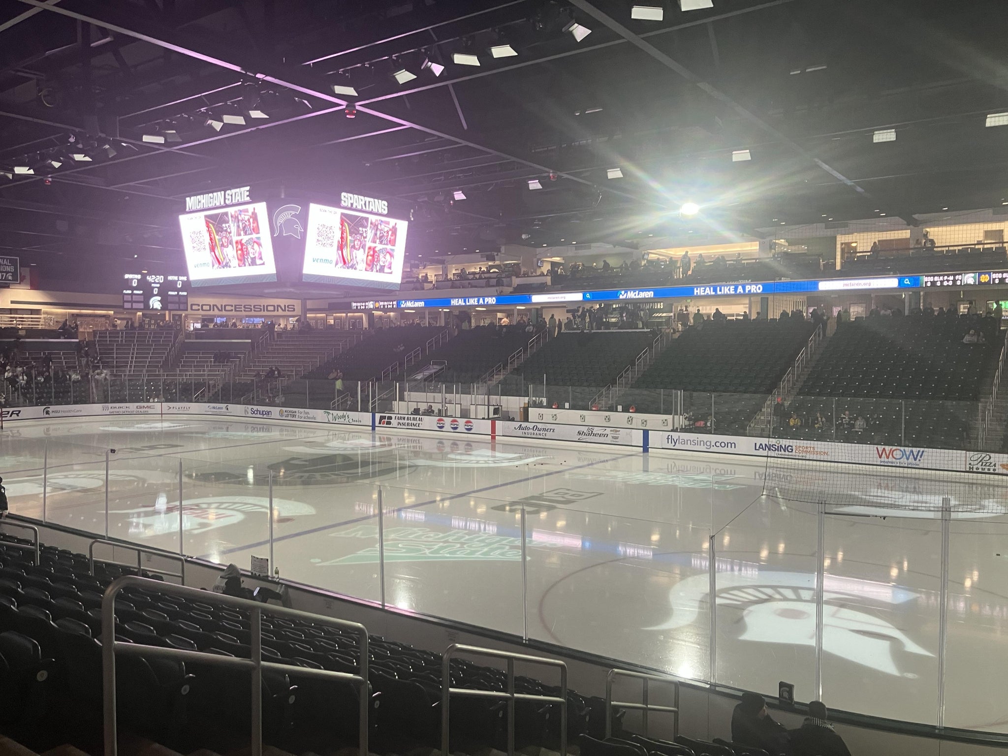 Real Fan View taken from Section R at Munn Ice Arena by David H