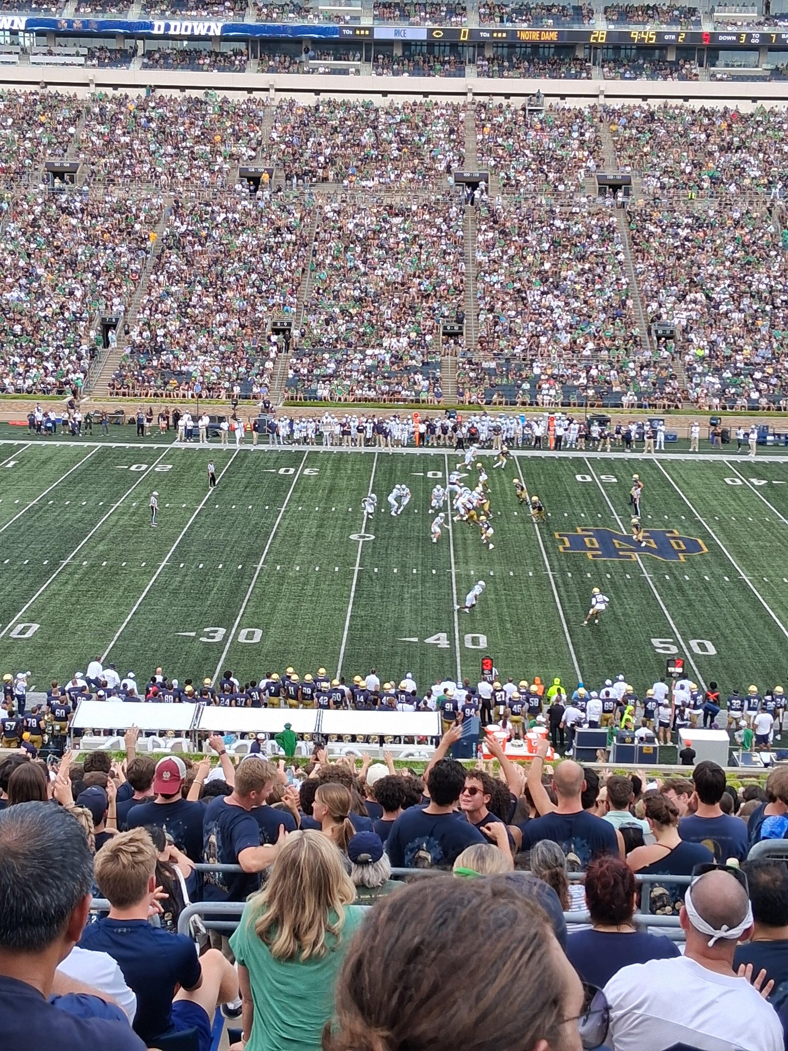 Real Fan View taken from Section 129 at Notre Dame Stadium by Mark R