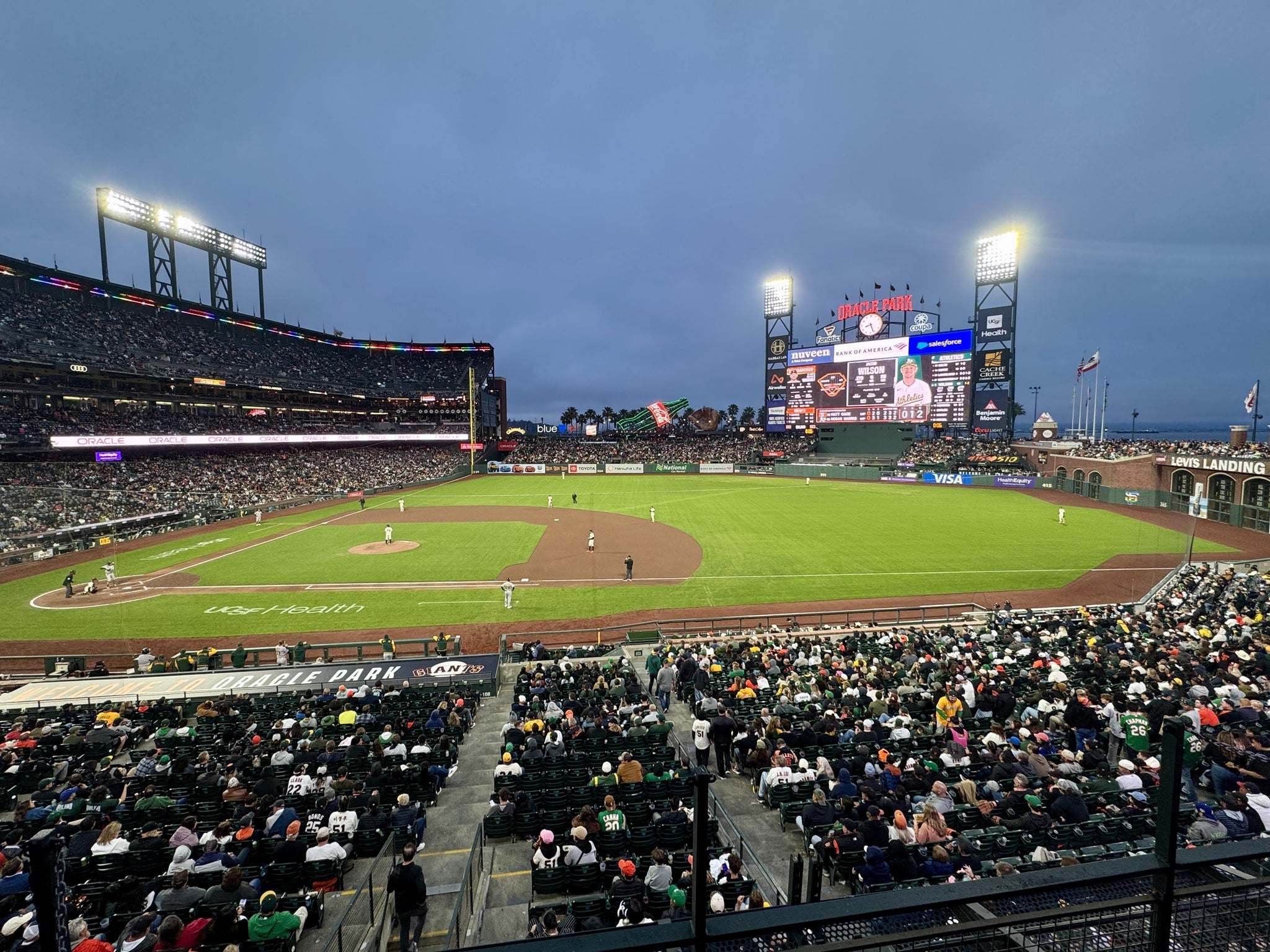 Vue réelle des fans prise de la Club Level 208 au site Oracle Park par J B