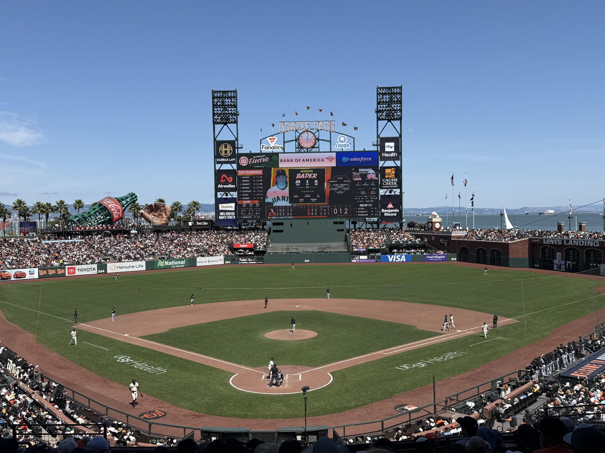Real Fan View taken from Club Level 215 at Oracle Park by Scott M