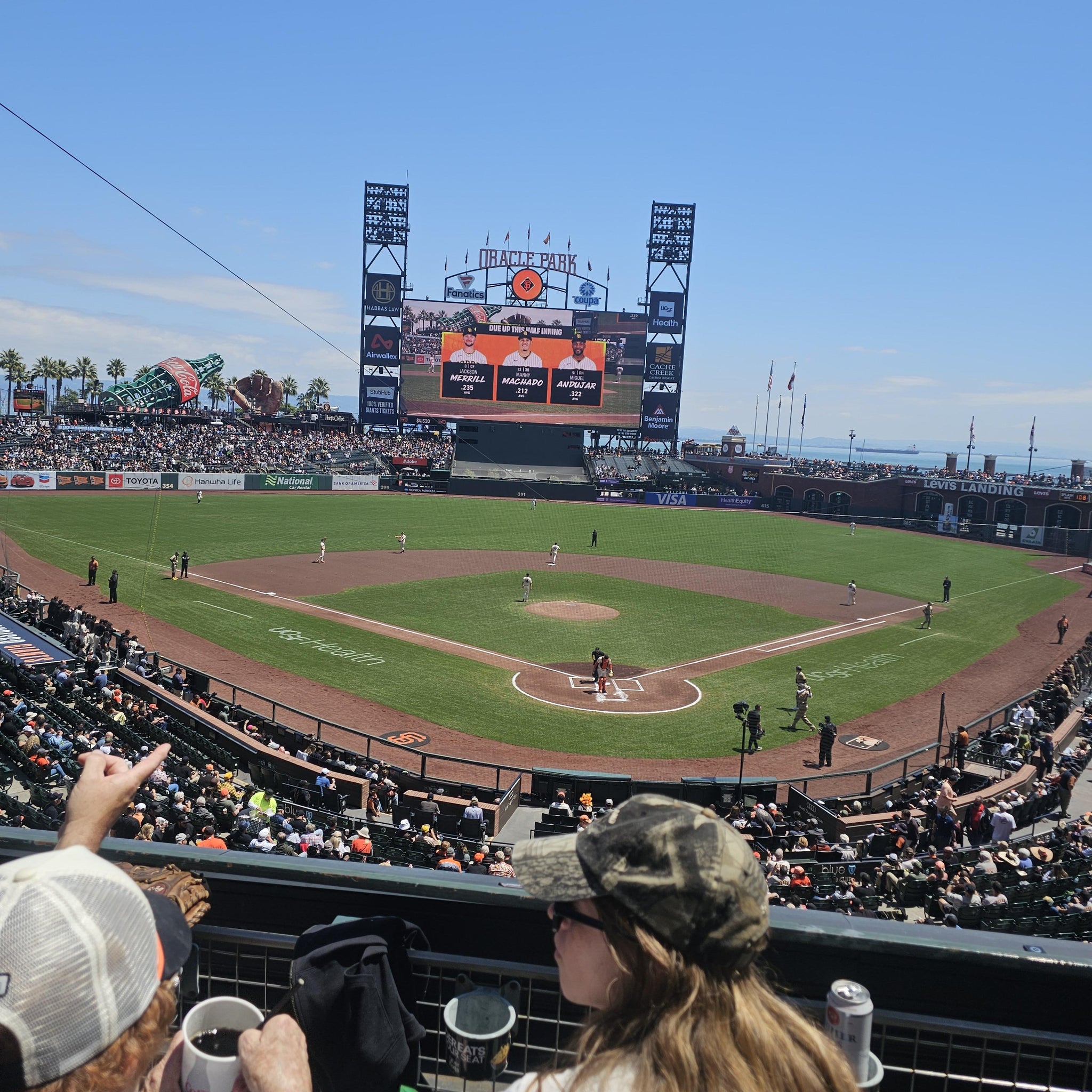 Real Fan View taken from Club Level 216 at Oracle Park by Christine S