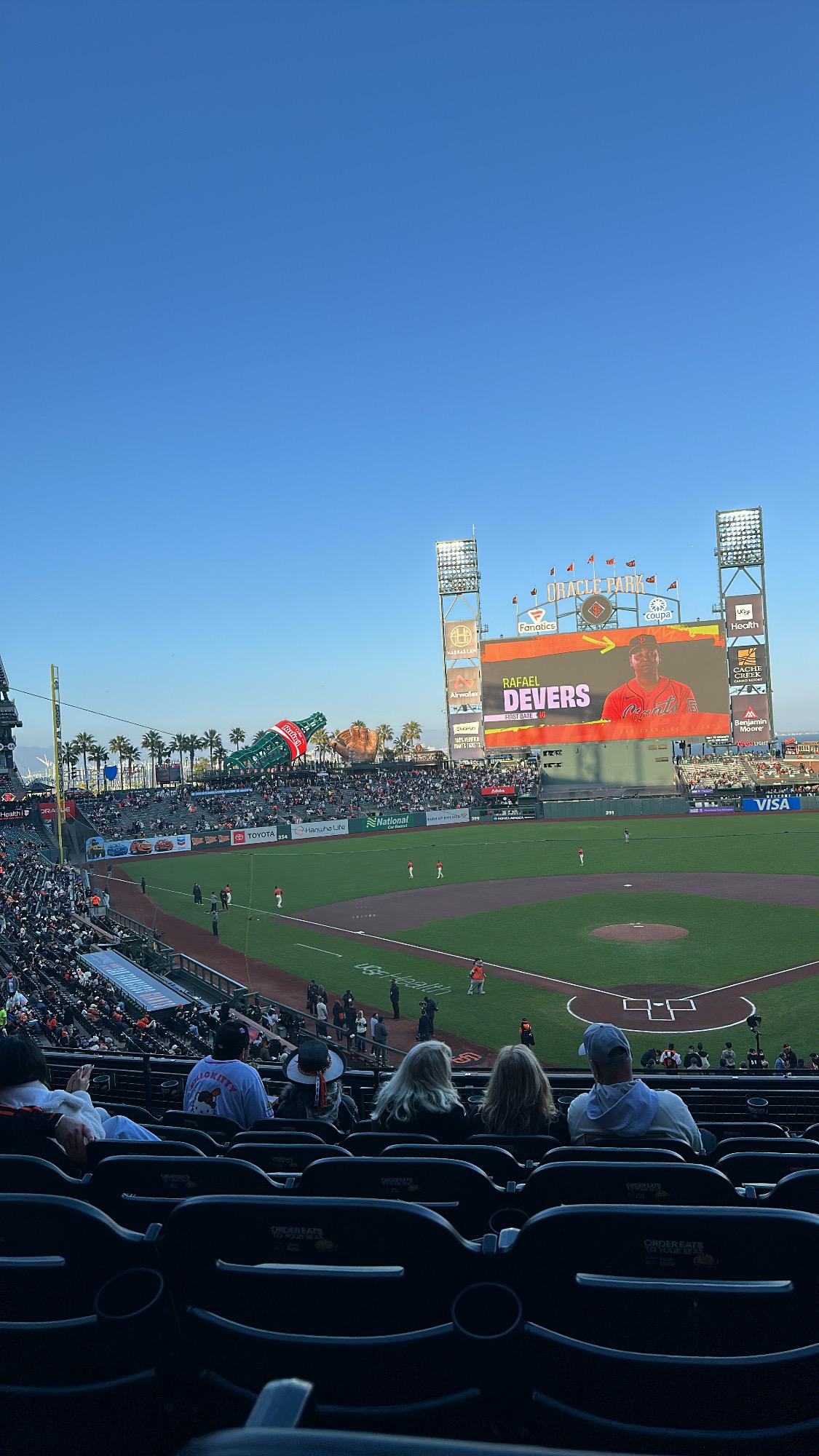 Real Fan View taken from Club Level 216 at Oracle Park by Patty E