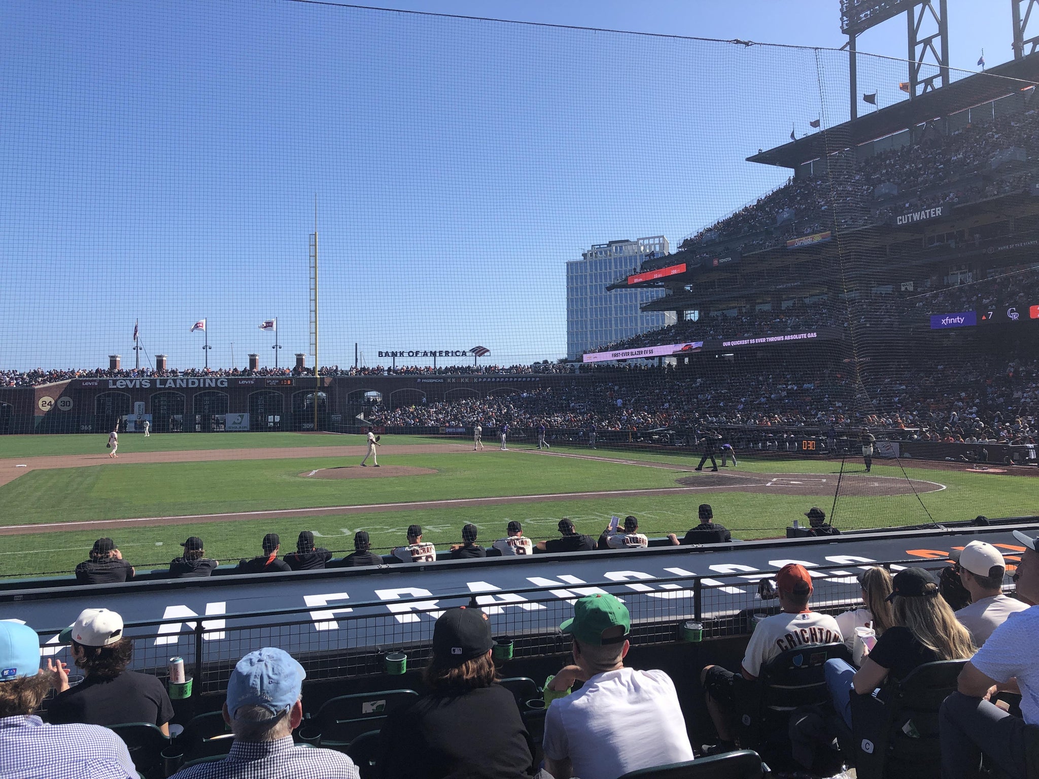 Real Fan View taken from Field Club 123 at Oracle Park by Heather L