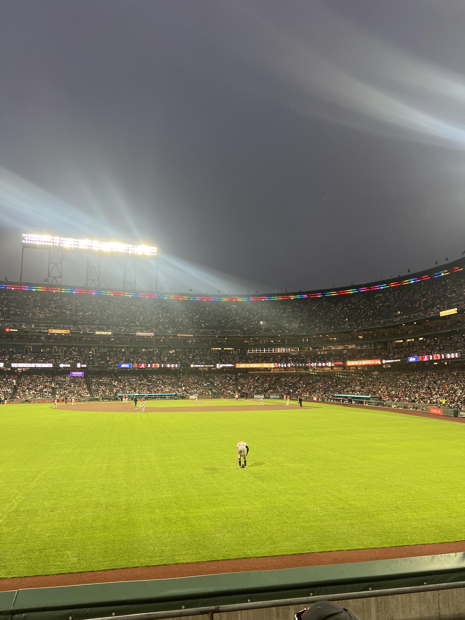 Vue réelle des fans prise de la Premium Bleachers 138 au site Oracle Park par Danielle C