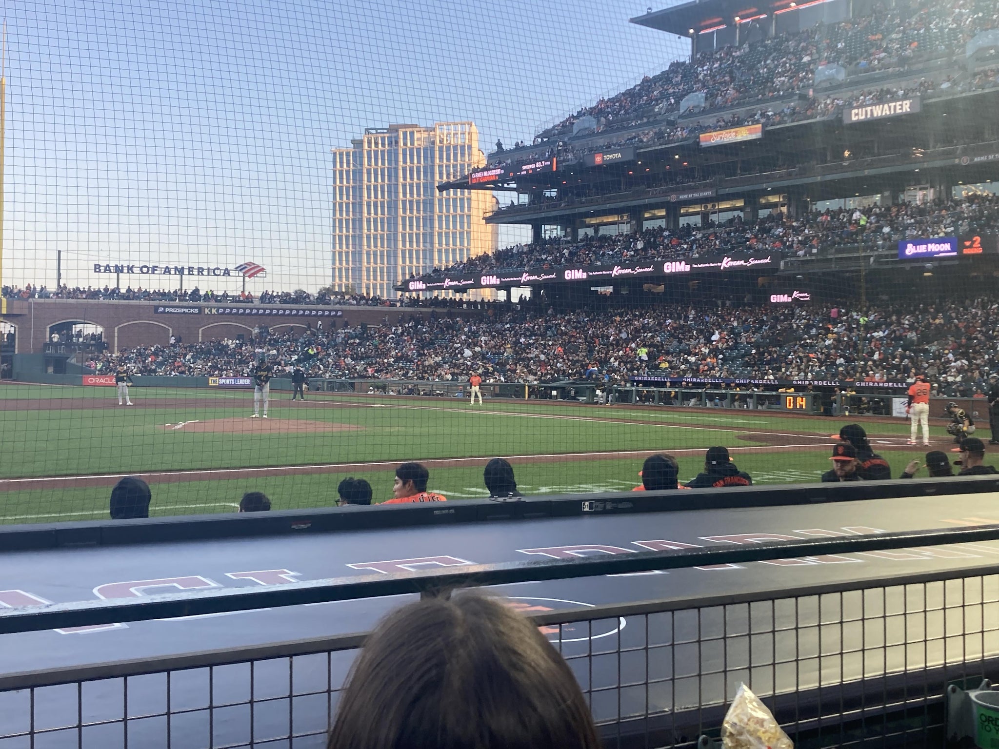 Real Fan View taken from Premium Field Club 123 at Oracle Park by Peter E
