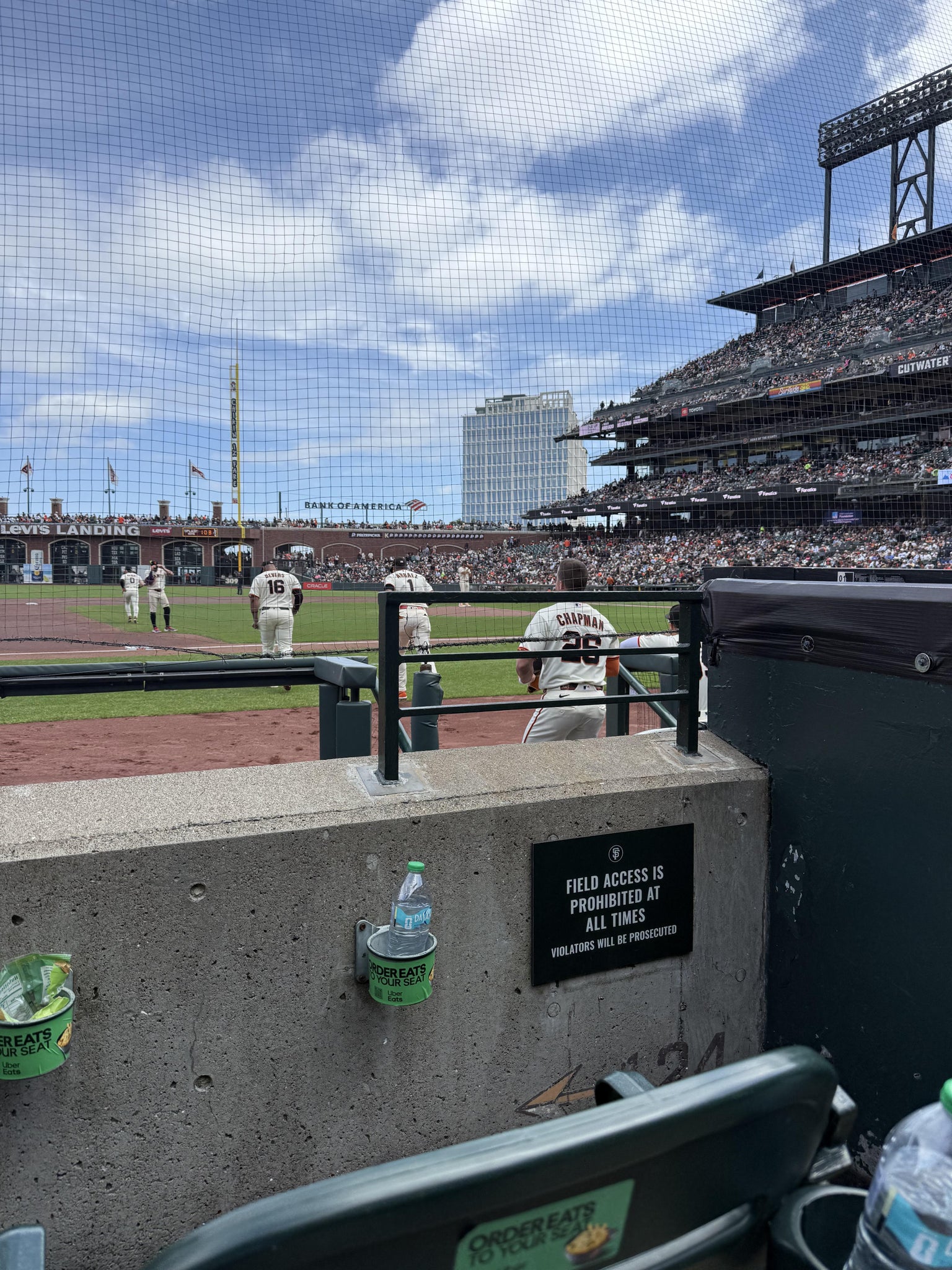 Real Fan View taken from Premium Field Club 124 at Oracle Park by Brian G