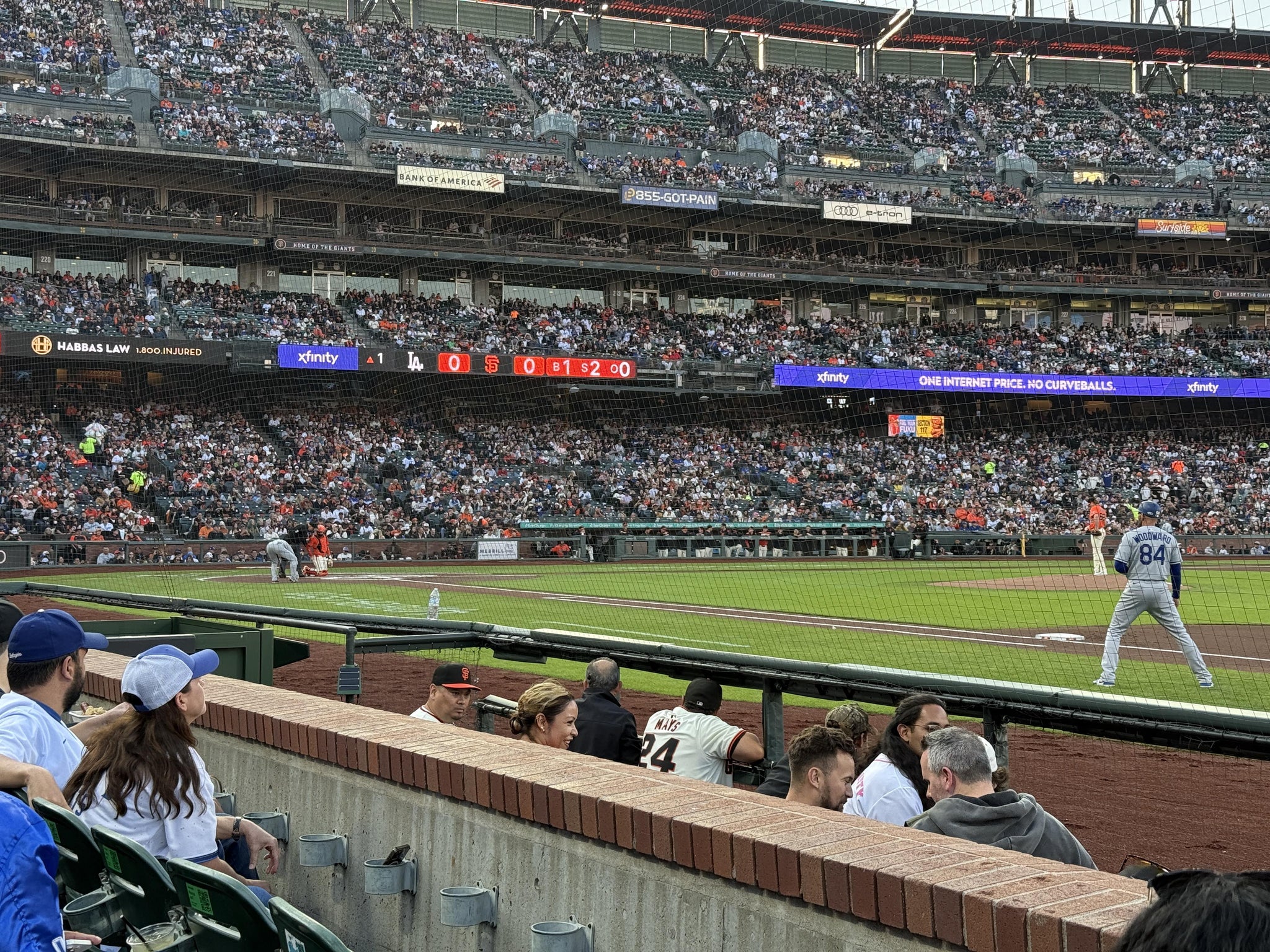 Real Fan View taken from Premium Lower Box 105 at Oracle Park by Bruce W