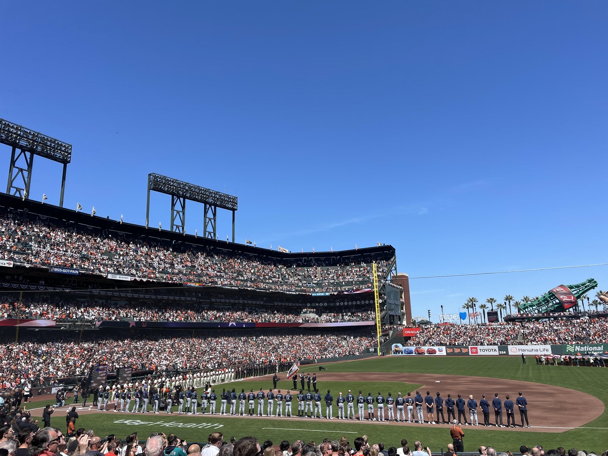 Vue réelle des fans prise de la Premium Lower Box 106 au site Oracle Park par Gyo S