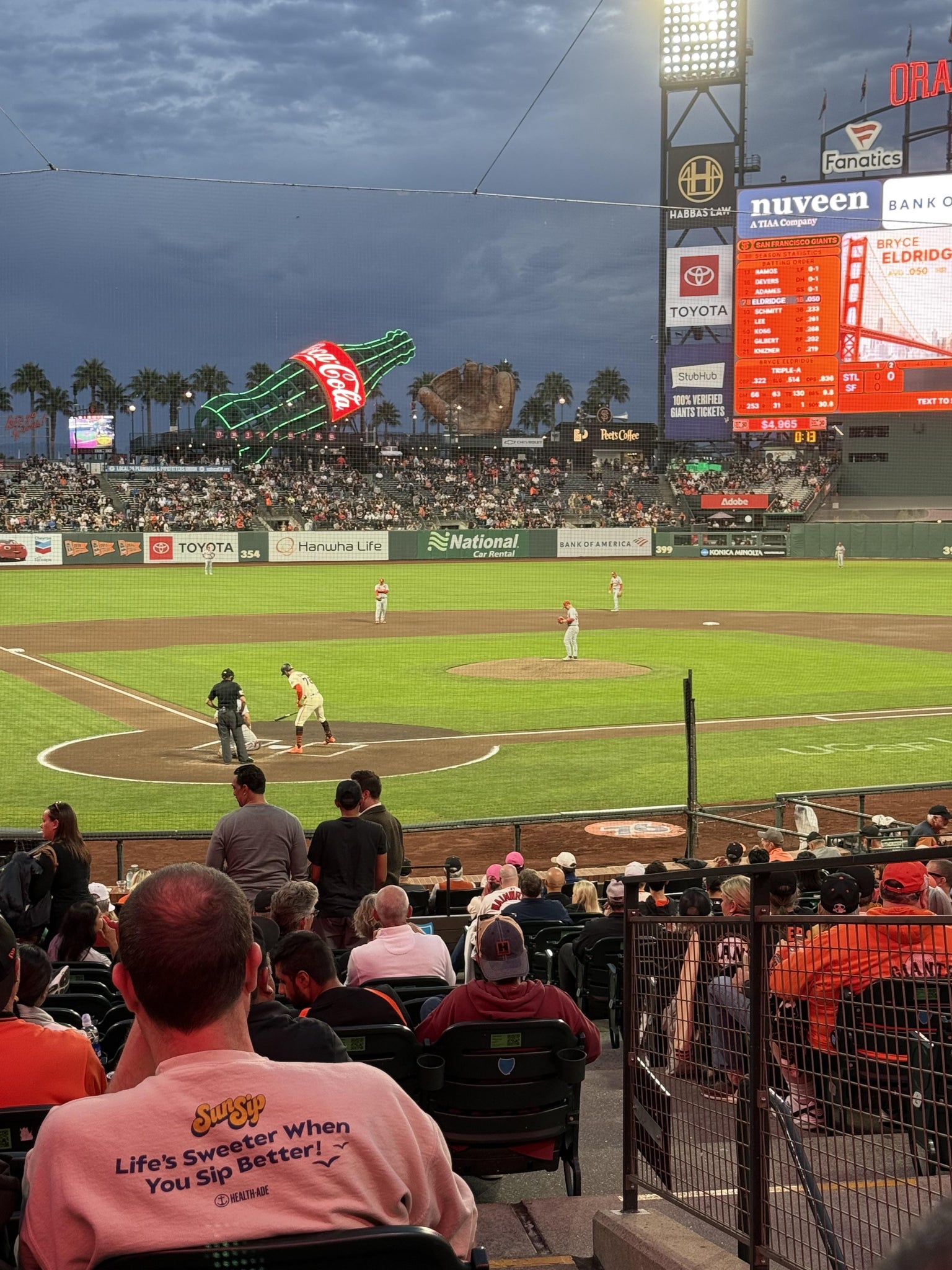 Real Fan View taken from Premium Lower Box 113 at Oracle Park by Michael V