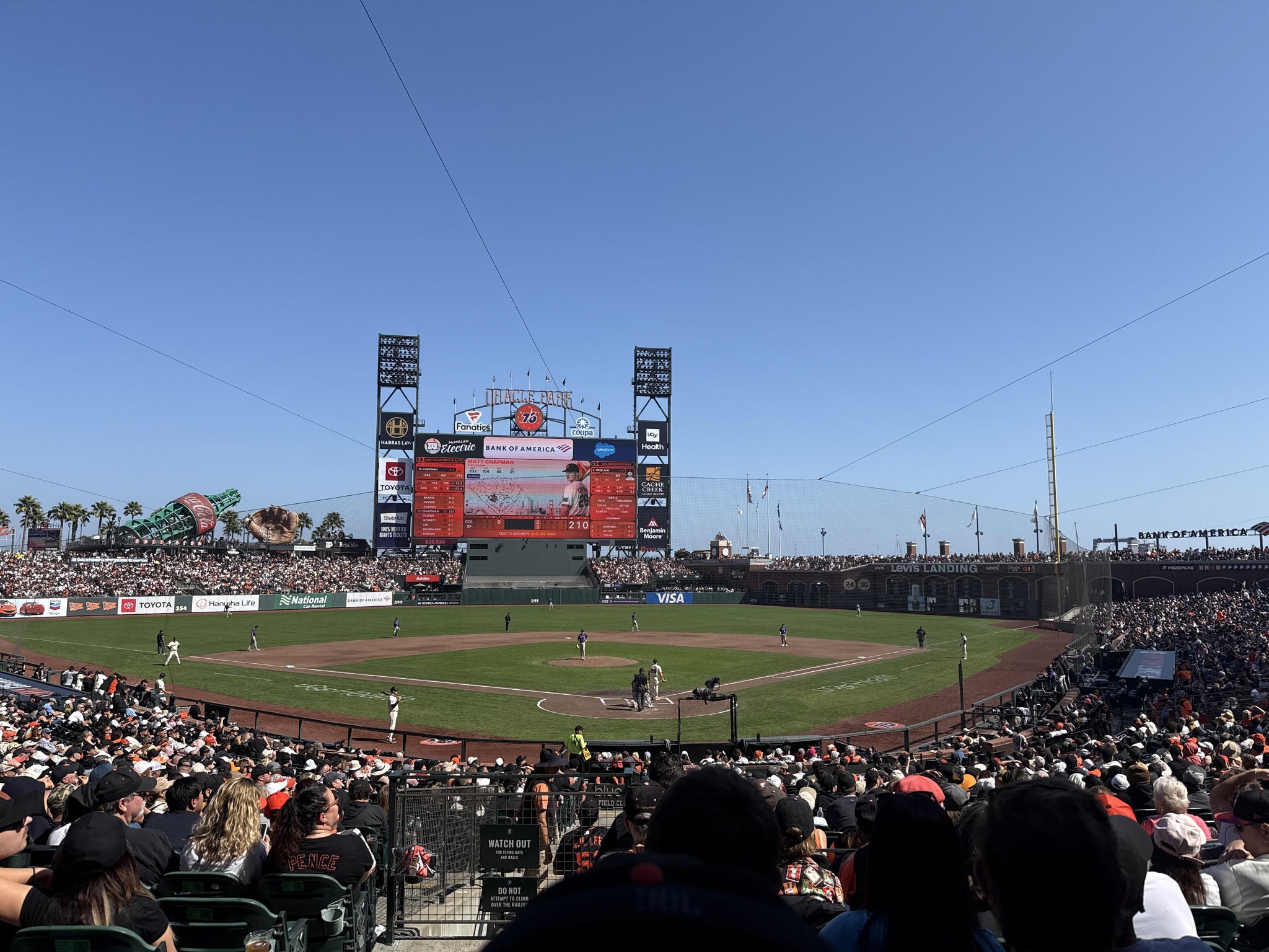 Real Fan View taken from Premium Lower Box 116 at Oracle Park by Christina T