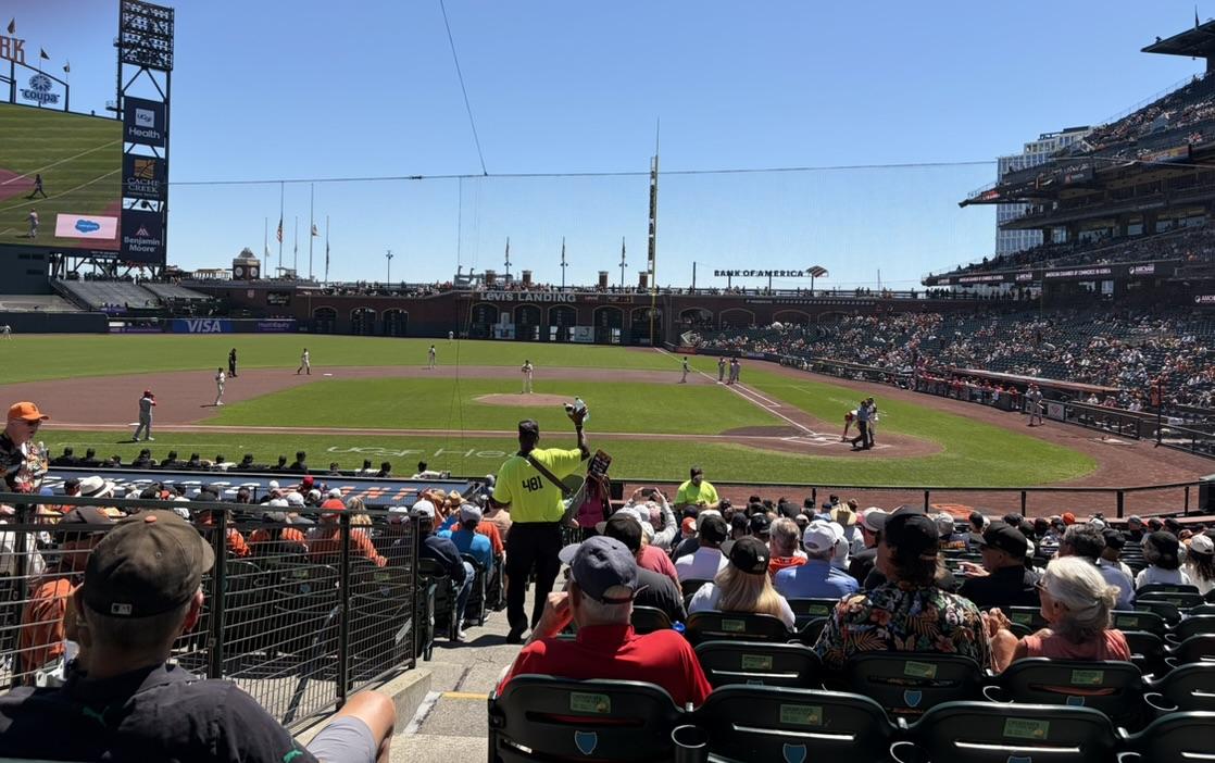 Vue réelle des fans prise de la Premium Lower Box 122 au site Oracle Park par Don P