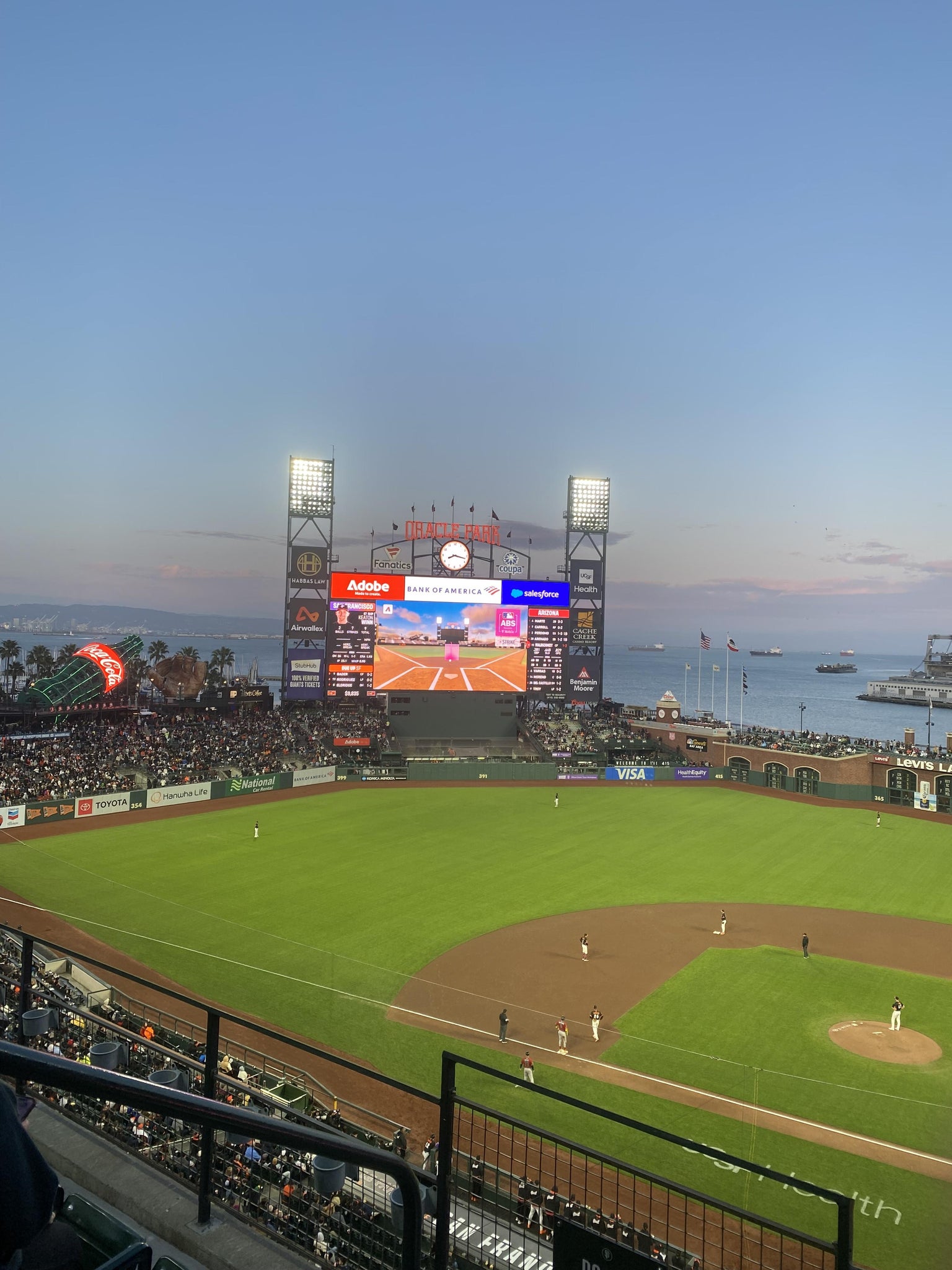 Real Fan View taken from View Box 320 at Oracle Park by Darin C