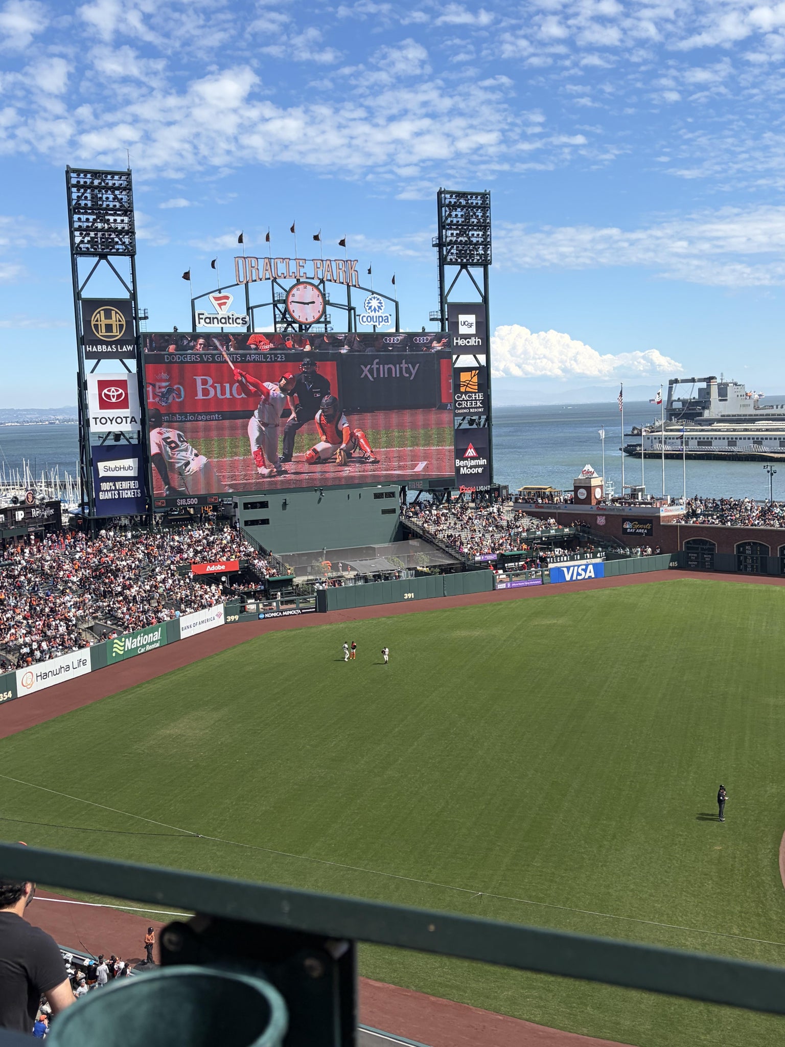 Real Fan View taken from View Box 325 at Oracle Park by Dennis M