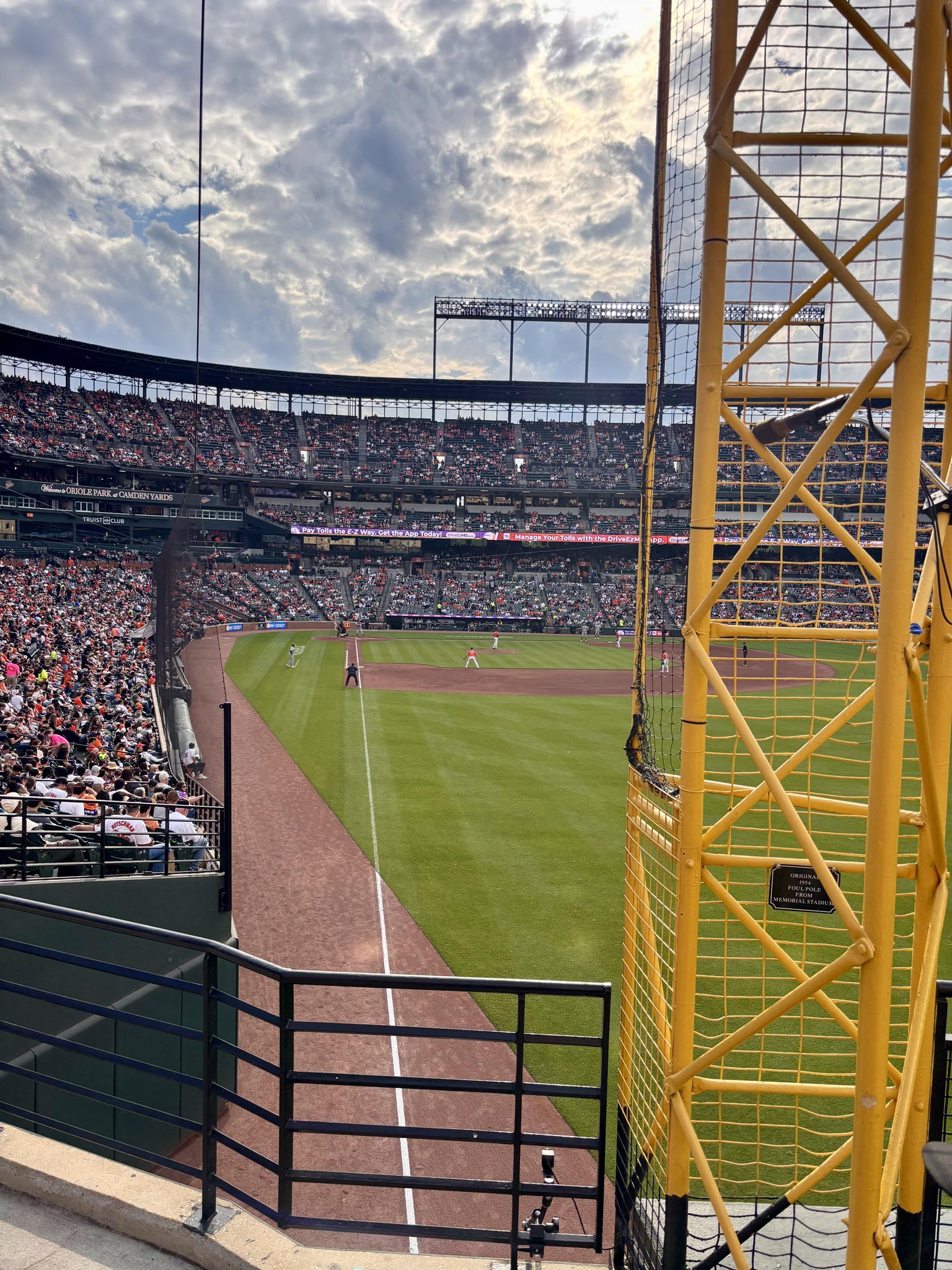 Real Fan View taken from Section 1 at Oriole Park at Camden Yards by Joe H