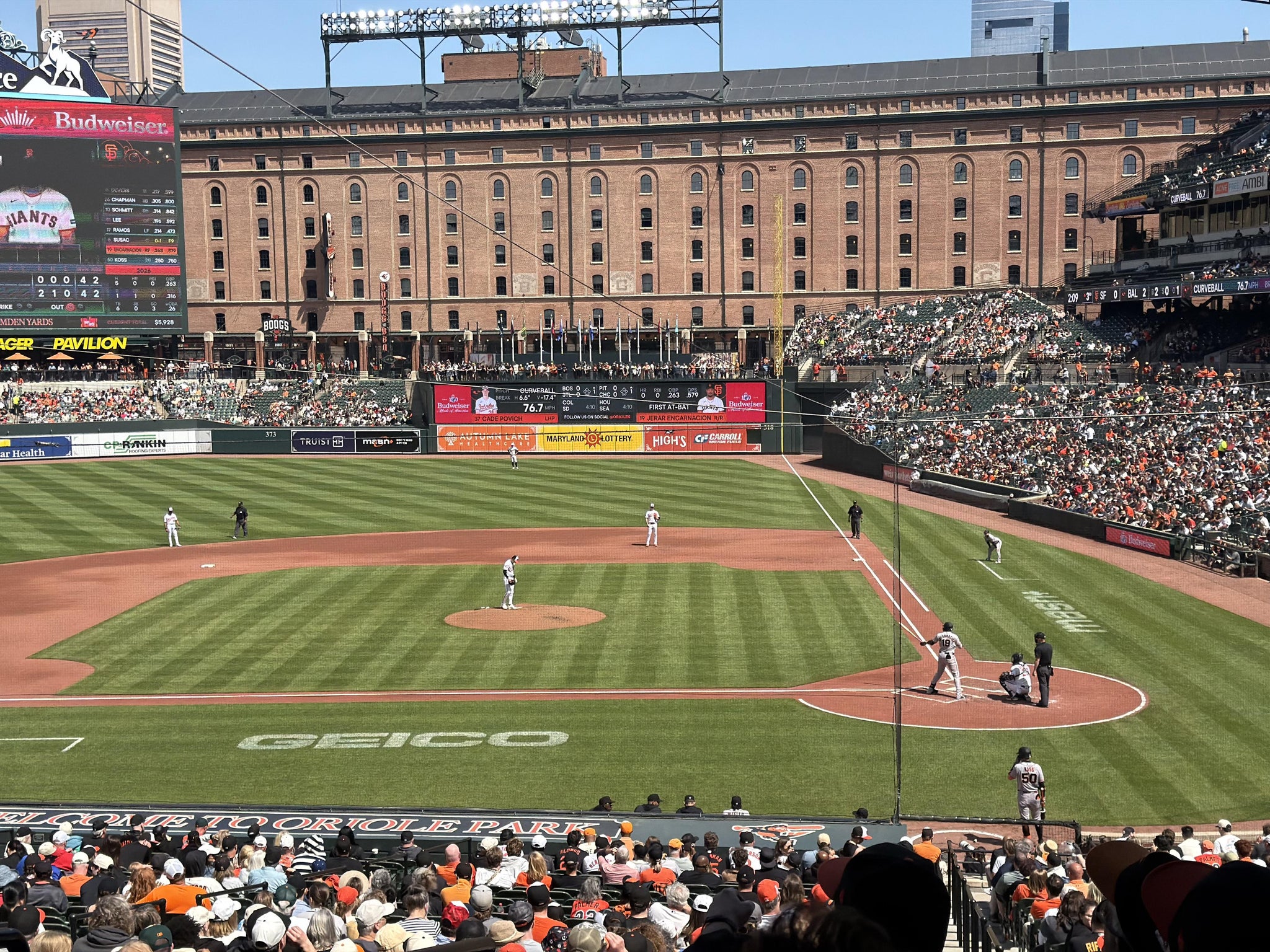 Vue réelle des fans prise de la Section 47 au site Oriole Park at Camden Yards par Joseph M